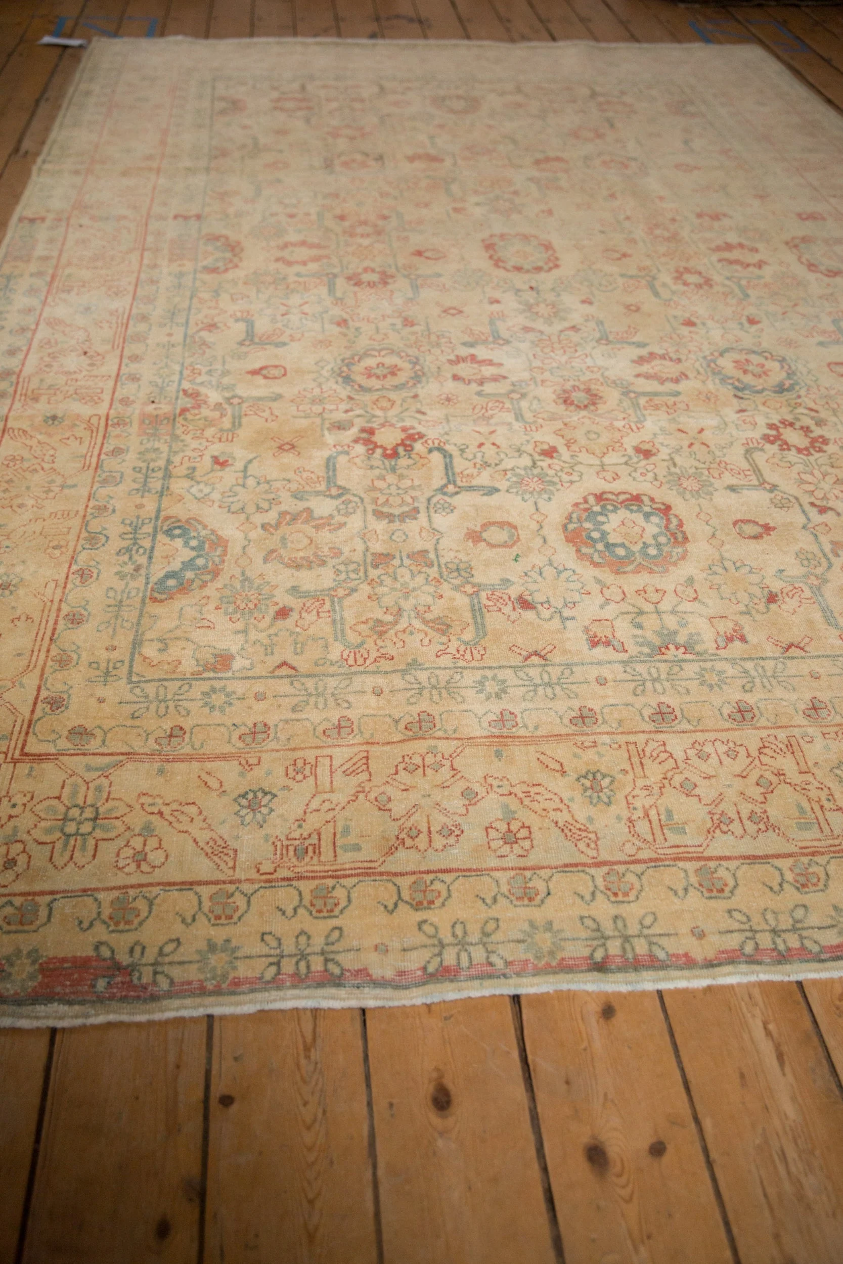 7x10.5 Vintage Distressed Tabriz Carpet - Image 6