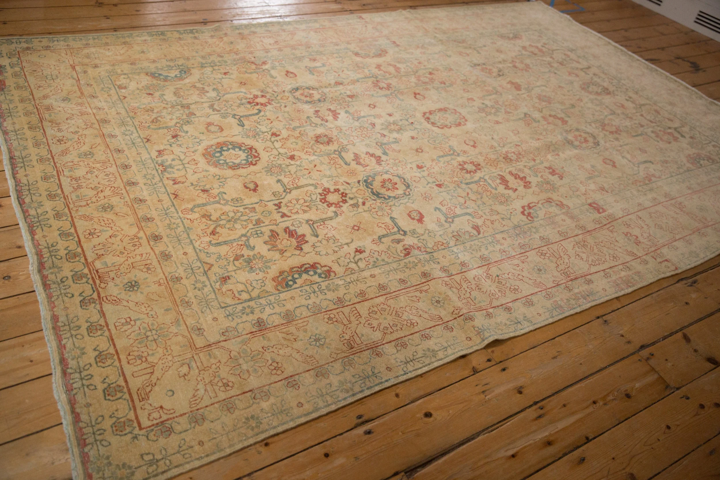 7x10.5 Vintage Distressed Tabriz Carpet - Image 7