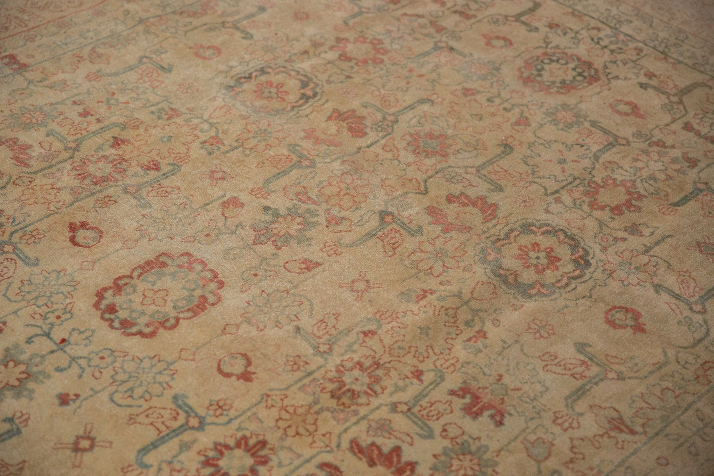 7x10.5 Vintage Distressed Tabriz Carpet - Image 8