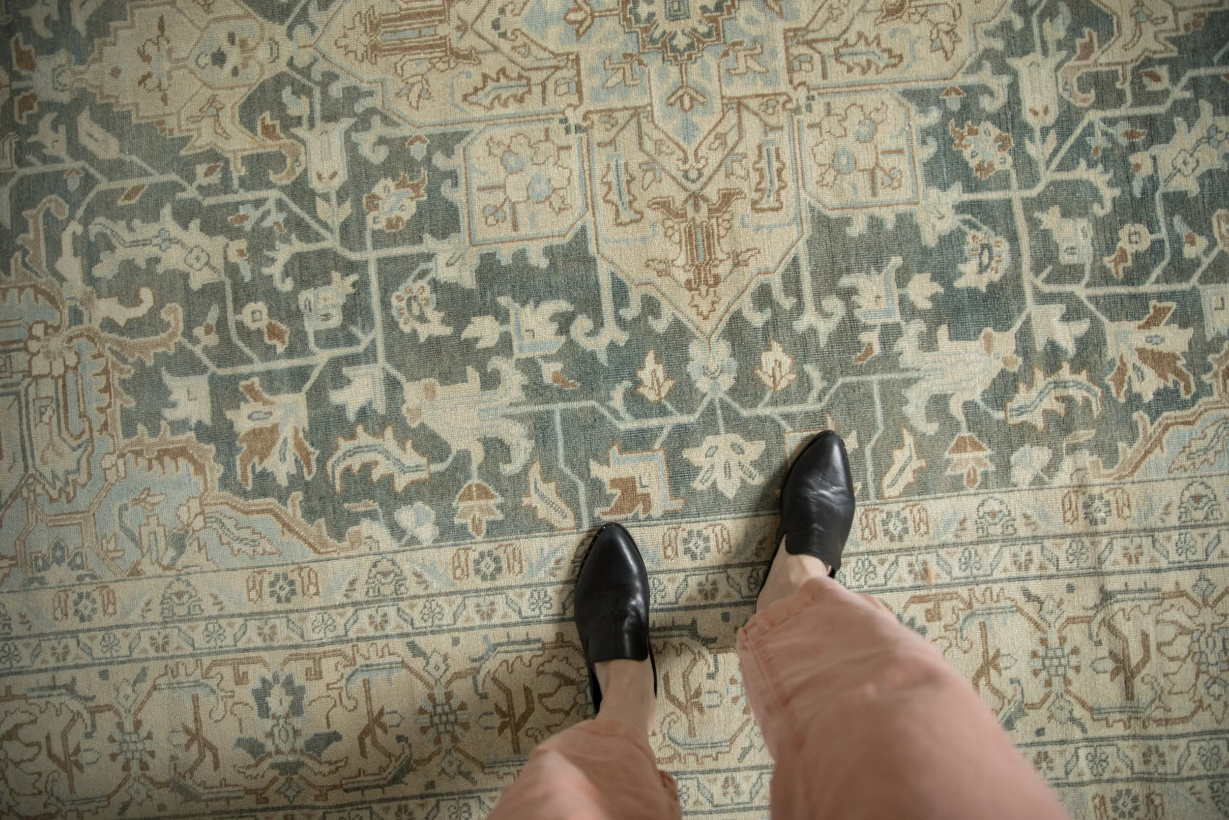 7x10.5 Vintage Distressed Tabriz Carpet - Image 2