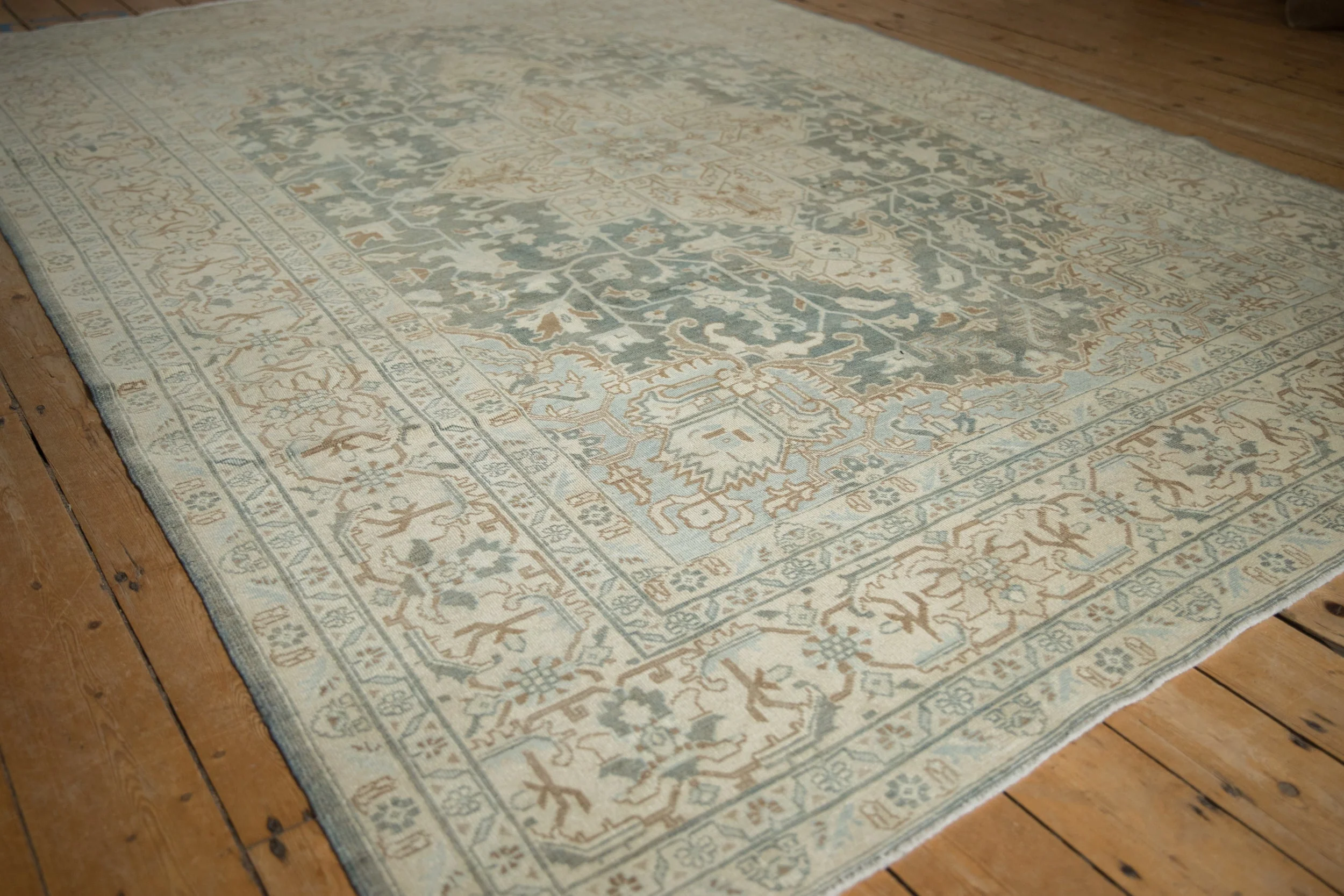 7x10.5 Vintage Distressed Tabriz Carpet - Image 4