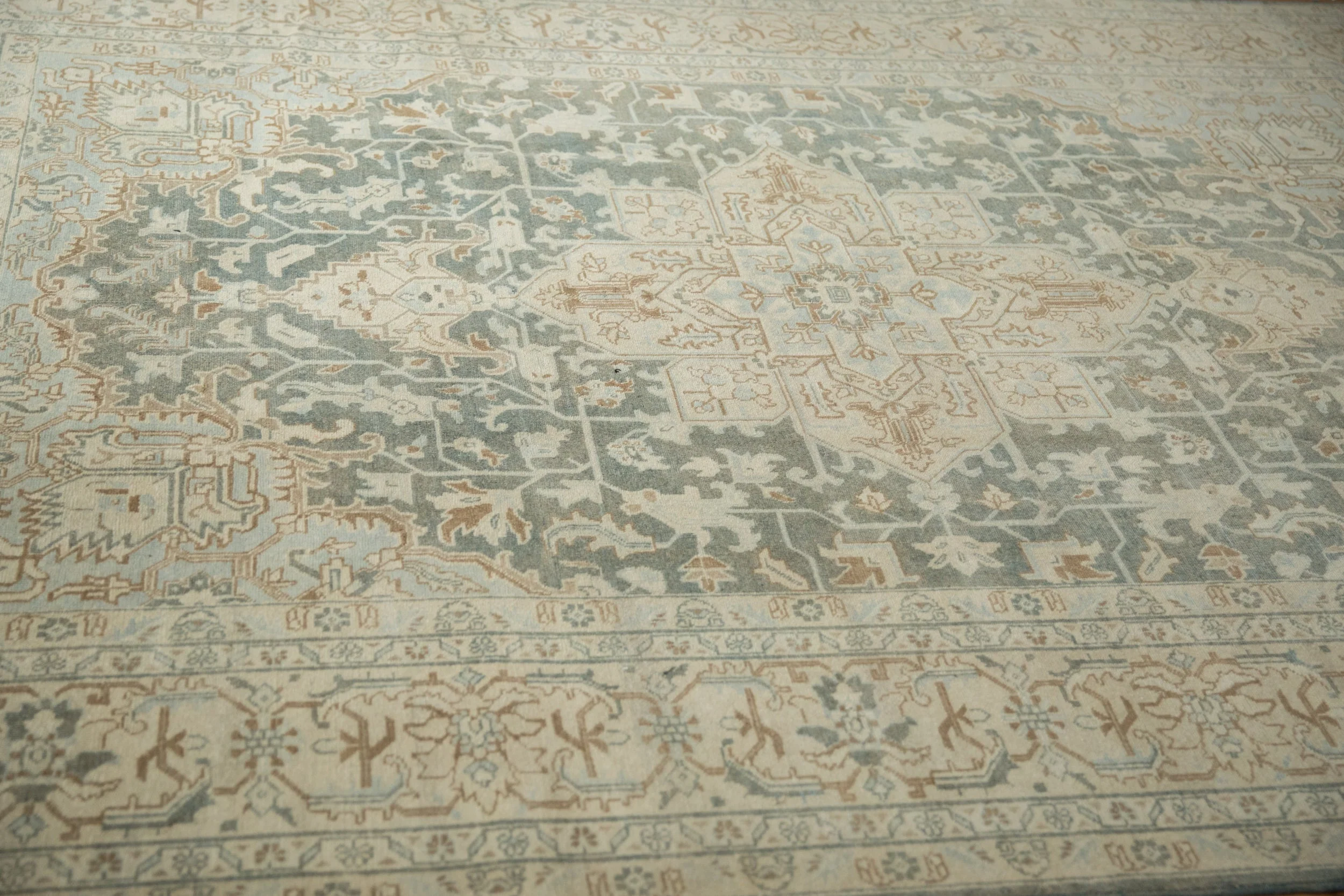 7x10.5 Vintage Distressed Tabriz Carpet - Image 6