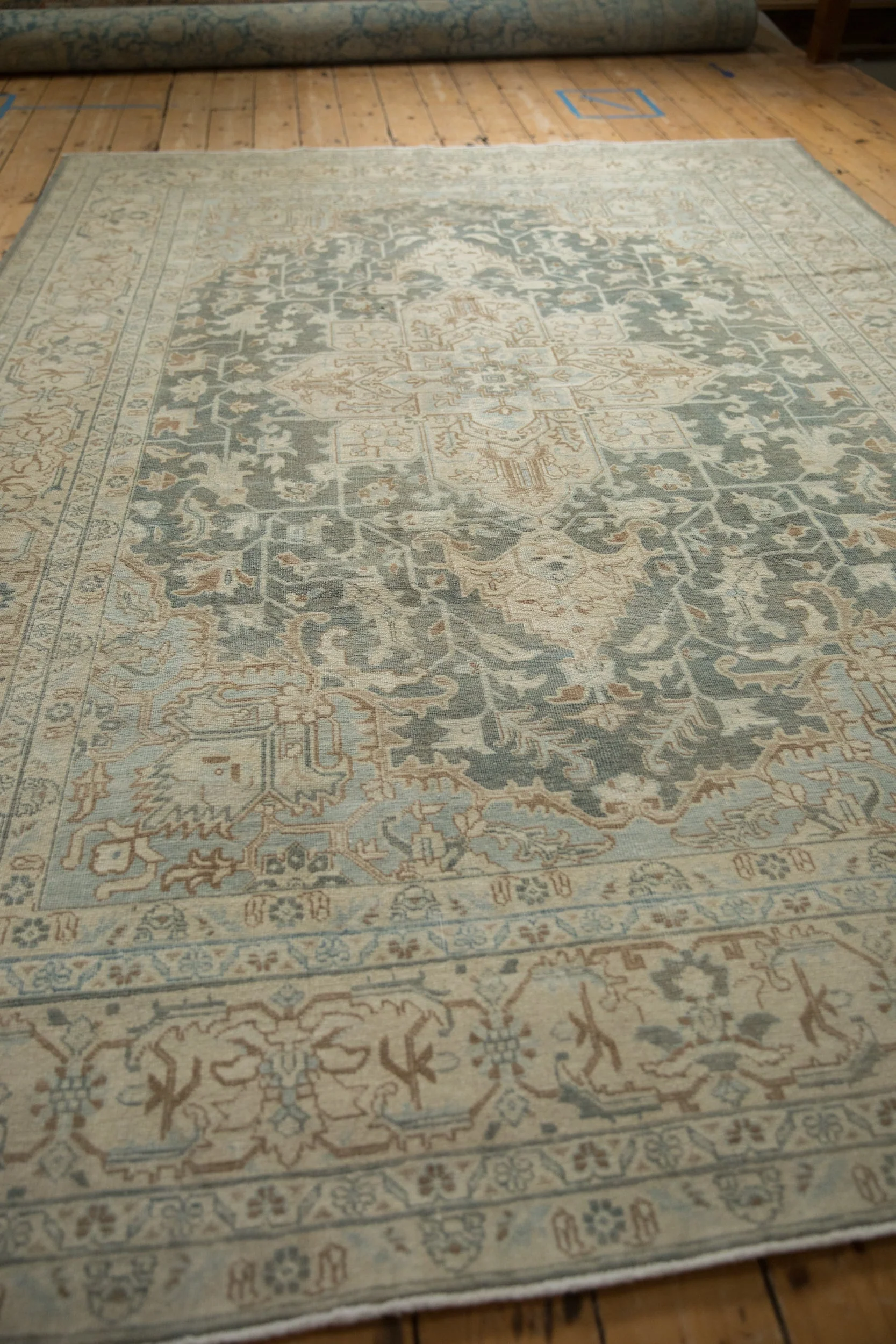 7x10.5 Vintage Distressed Tabriz Carpet - Image 7