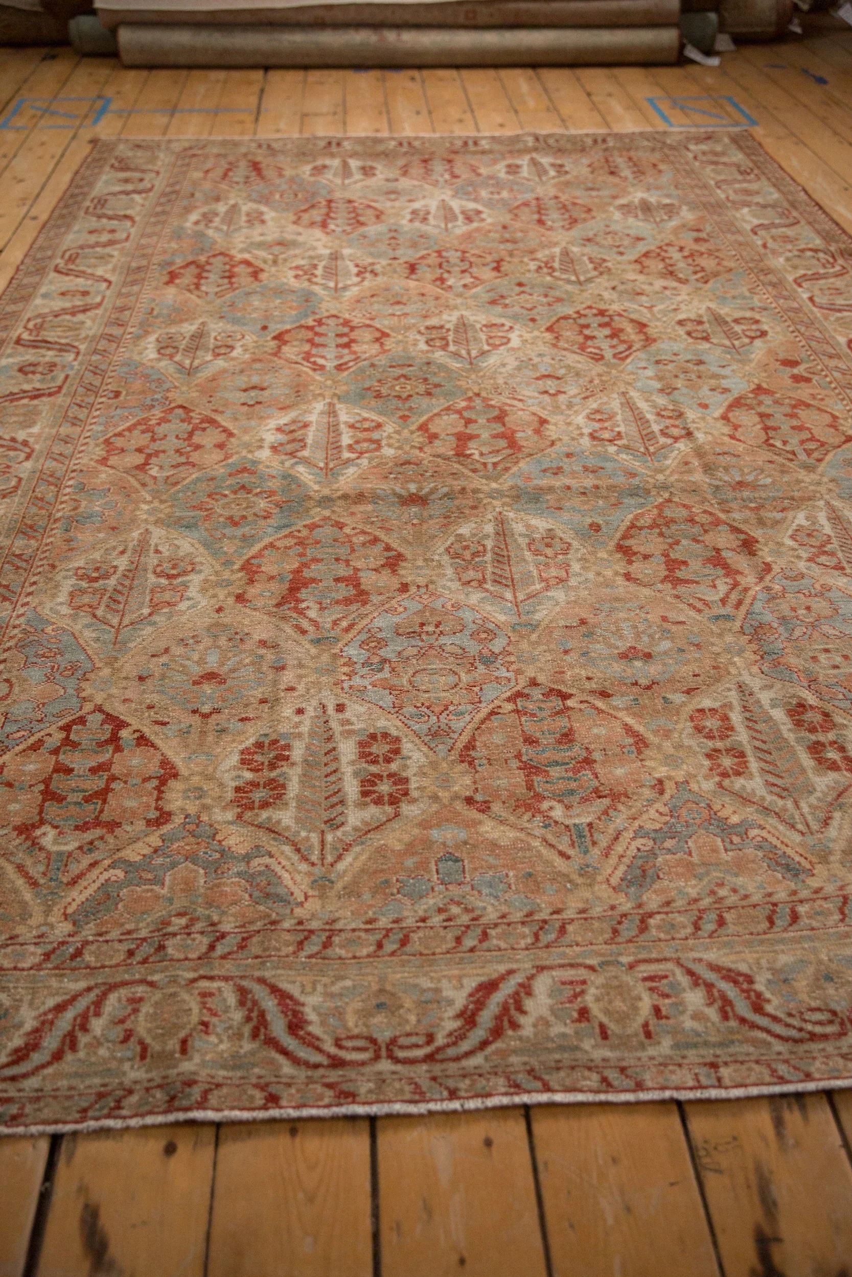 7x10 Vintage Distressed Bakhtiari Carpet - Image 8