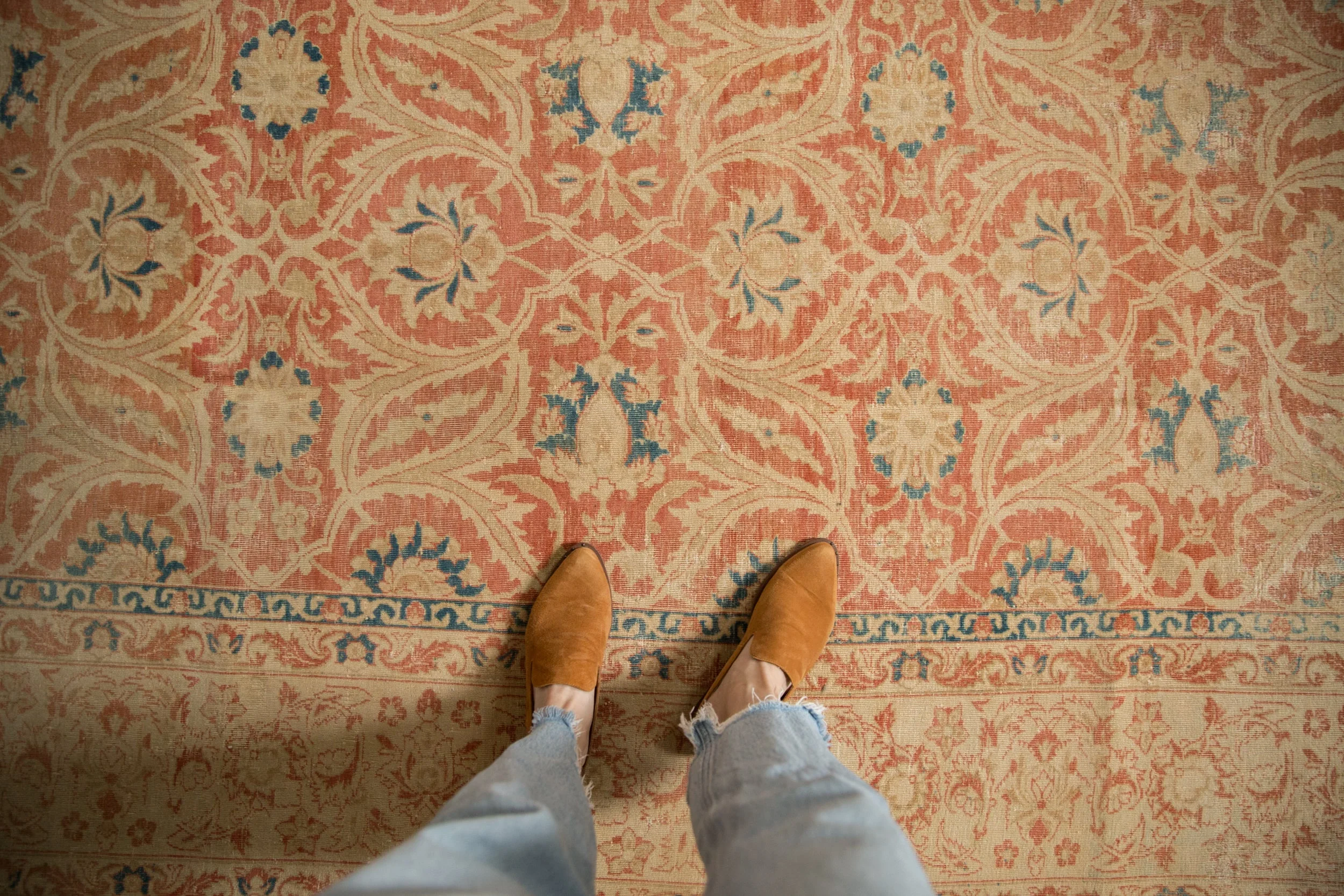 7x10 Vintage Distressed Kashan Carpet - Image 2