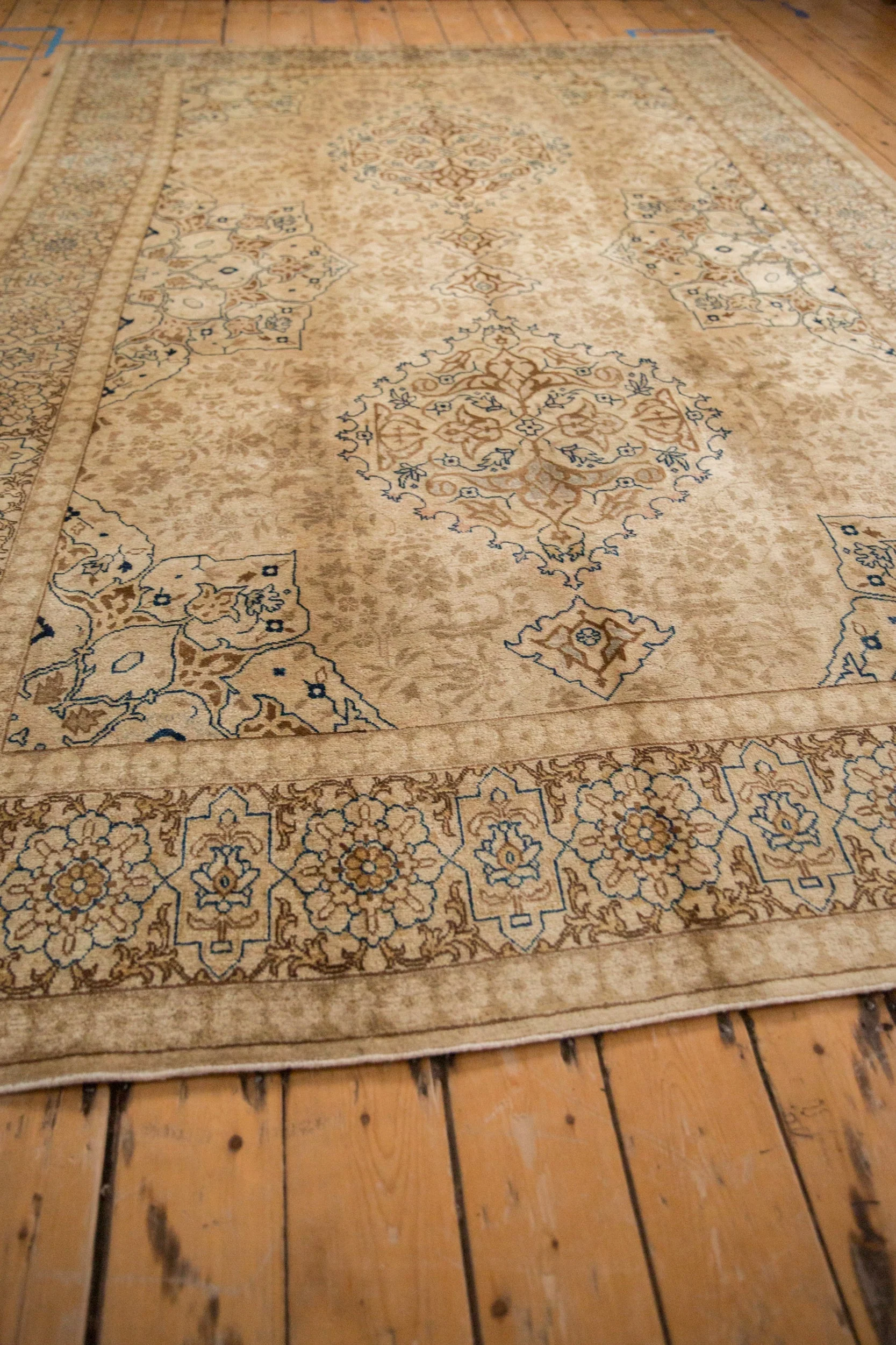 7x11 Vintage Distressed Tabriz Carpet - Image 9
