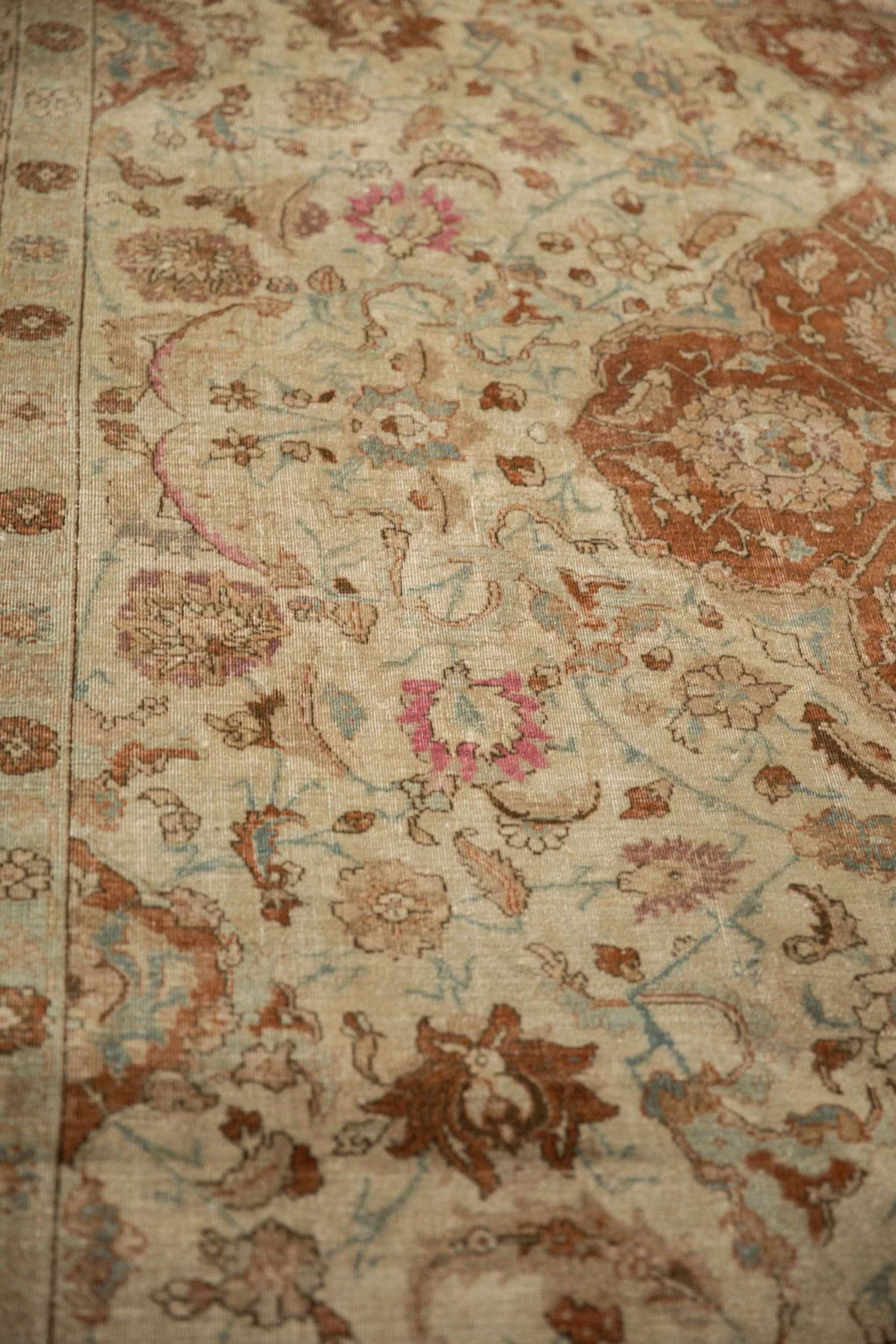 7x11 Vintage Distressed Tabriz Carpet - Image 7