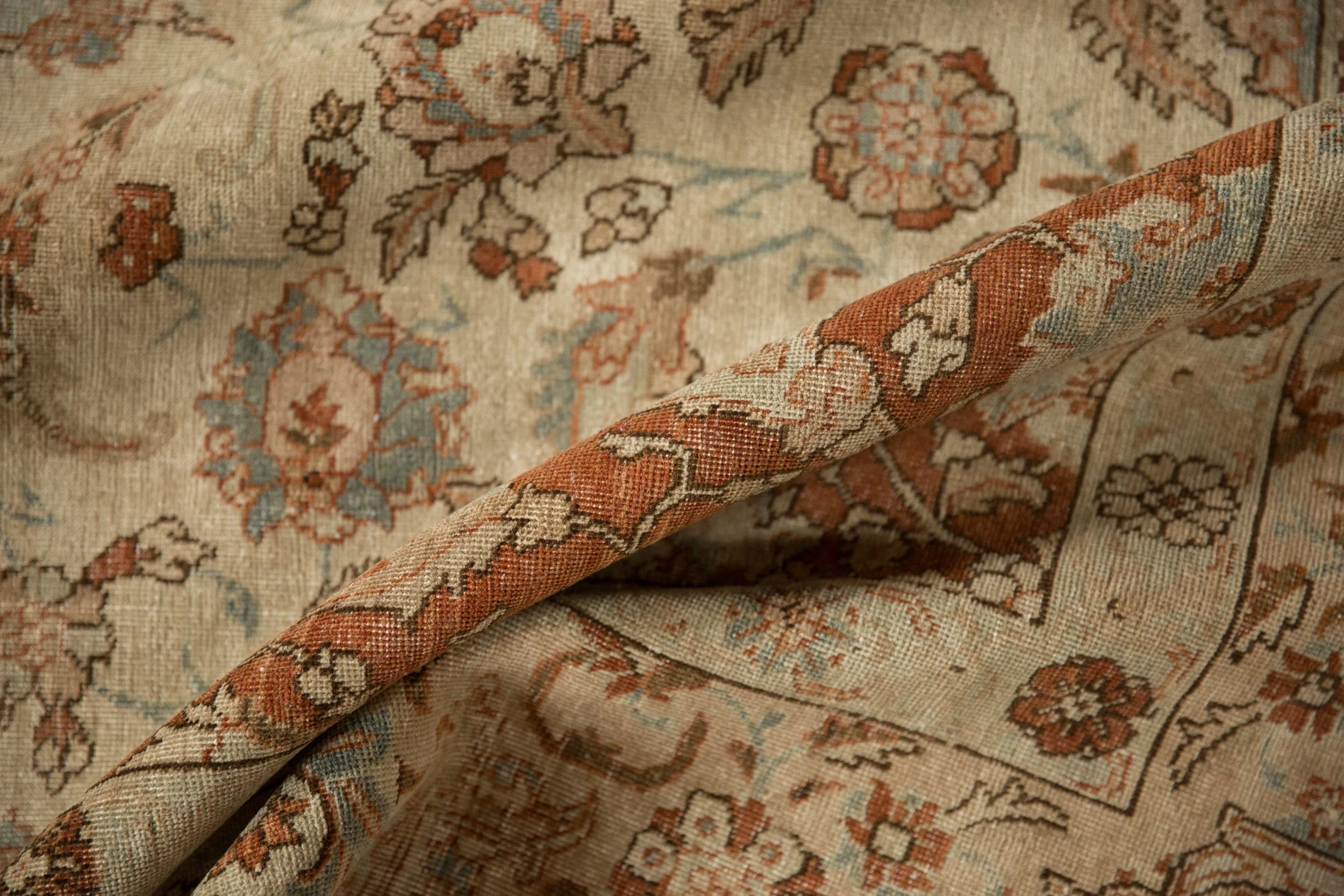 7x11 Vintage Distressed Tabriz Carpet - Image 8