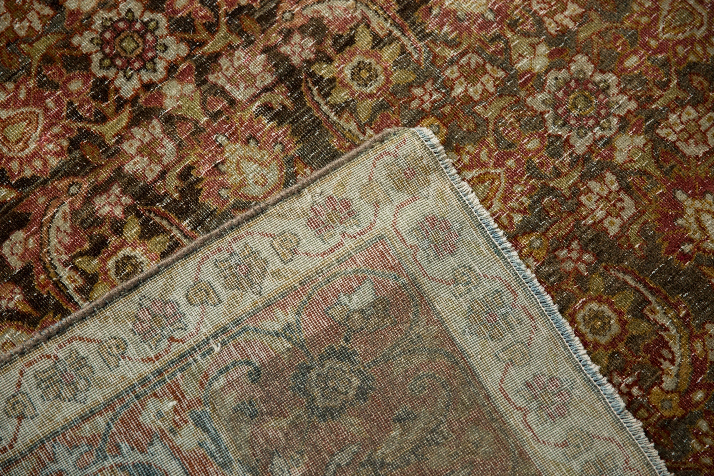 7x9.5 Vintage Distressed Tabriz Carpet - Image 10