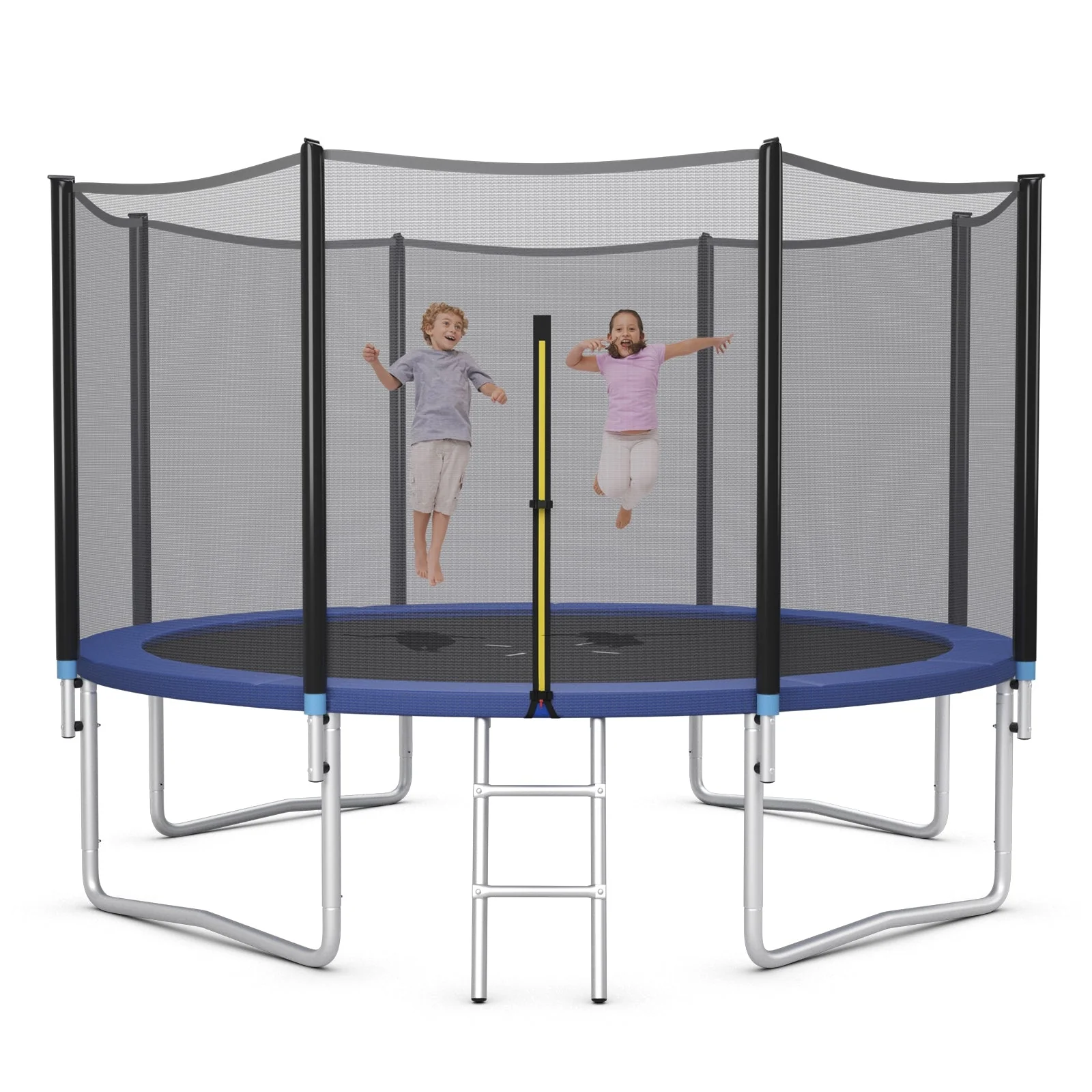8/10/12/14/15/16 Feet Outdoor Trampoline Bounce Combo with Safety Closure Net Ladder-14 ft - Image 7