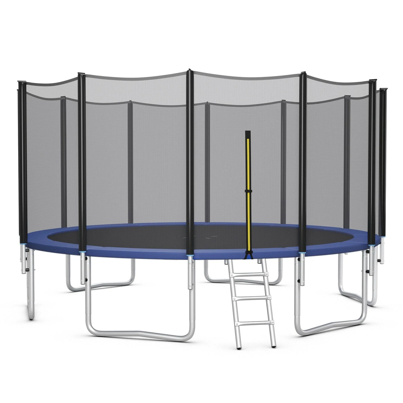 8/10/12/14/15/16 Feet Outdoor Trampoline Bounce Combo with Safety Closure Net Ladder-8 ft - Image 2