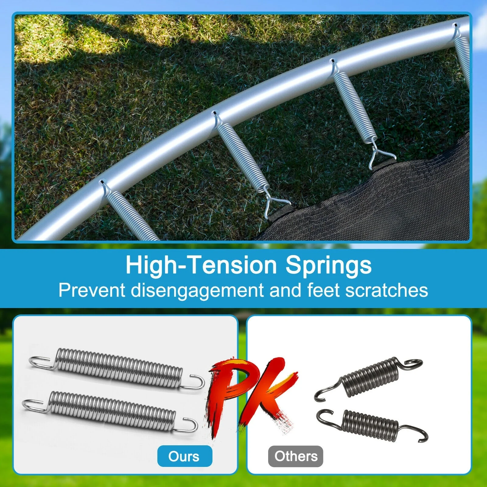 8/10/12/14/15/16 Feet Outdoor Trampoline Bounce Combo with Safety Closure Net Ladder-8 ft - Image 8