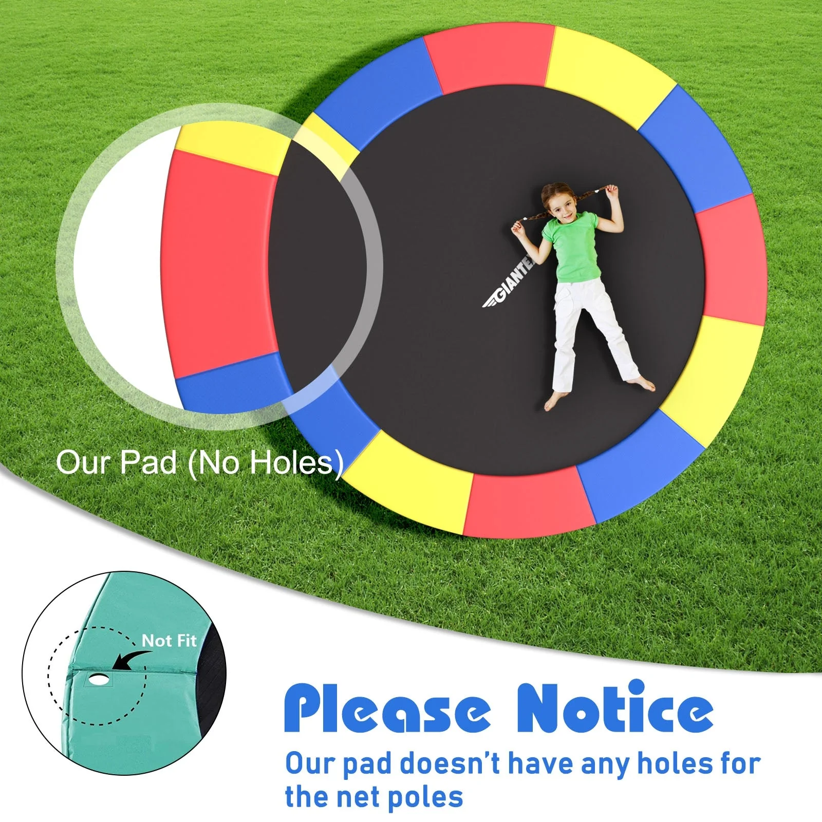 8/10/12/14/15/16 Feet Universal Trampoline Spring Cover-Multicolor-16 ft - Image 6