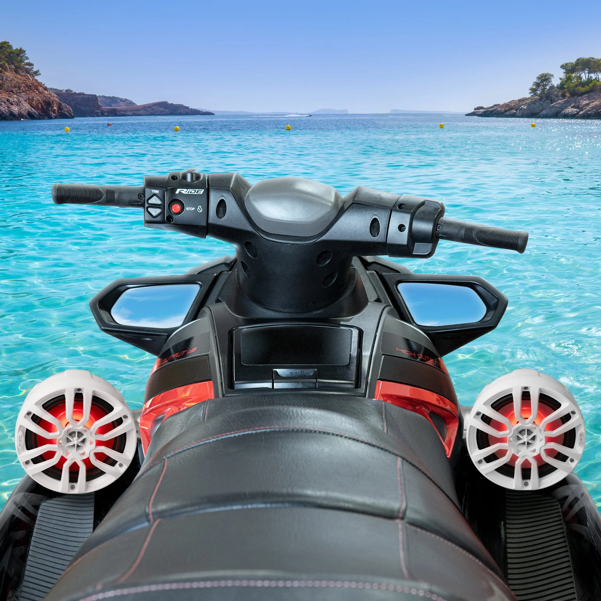 8" Compact Speaker Tower with Marine Amplifier, Installation Kit, and RGB LED Lights - Perfect Package for Jet Ski - Image 2
