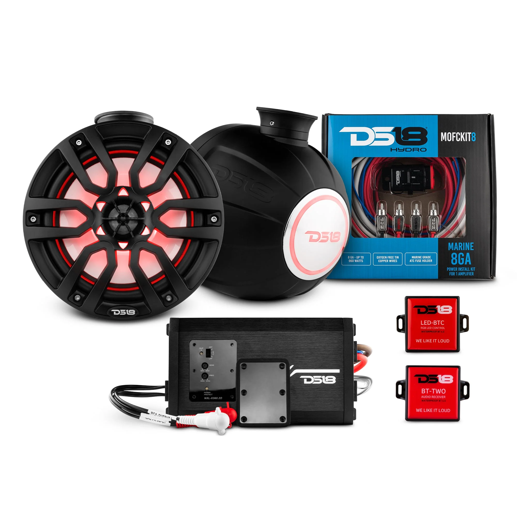 8" Compact Speaker Tower with Marine Amplifier, Installation Kit, and RGB LED Lights - Perfect Package for Jet Ski - Image 5