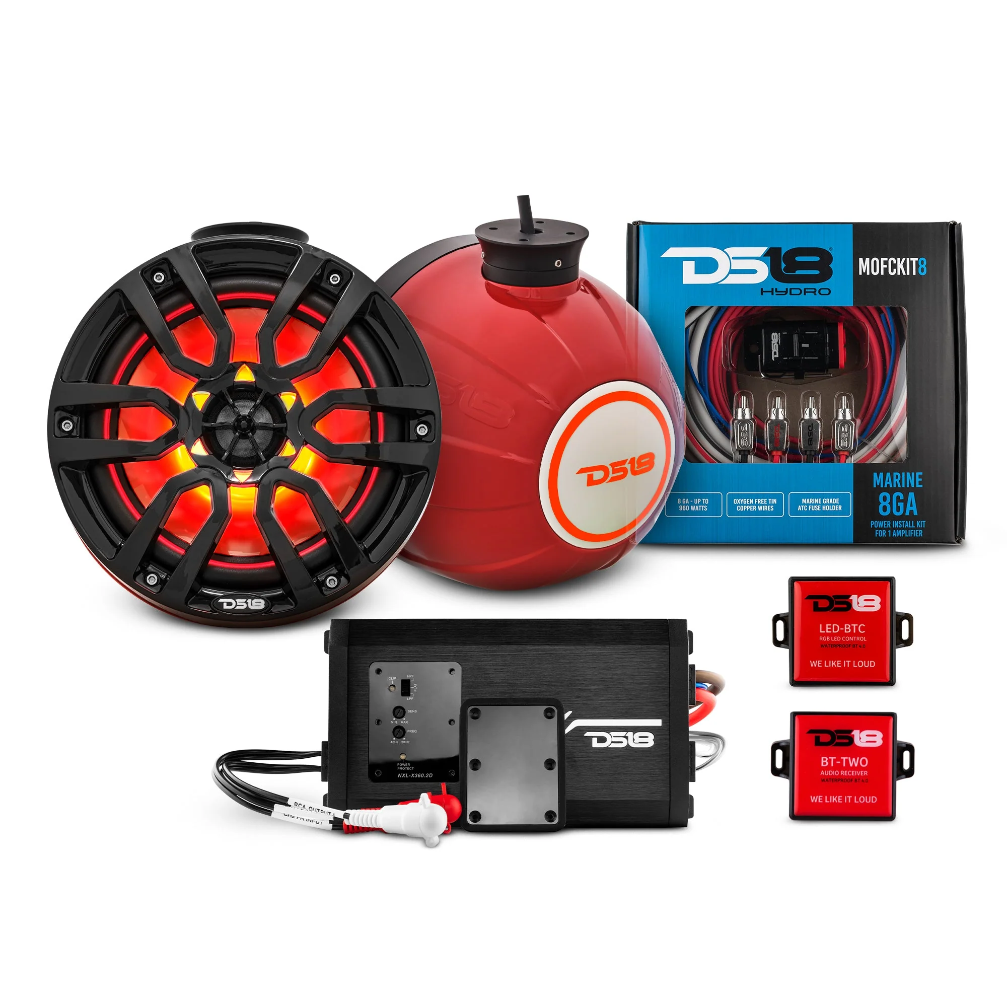 8" Compact Speaker Tower with Marine Amplifier, Installation Kit, and RGB LED Lights - Perfect Package for Jet Ski - Image 6