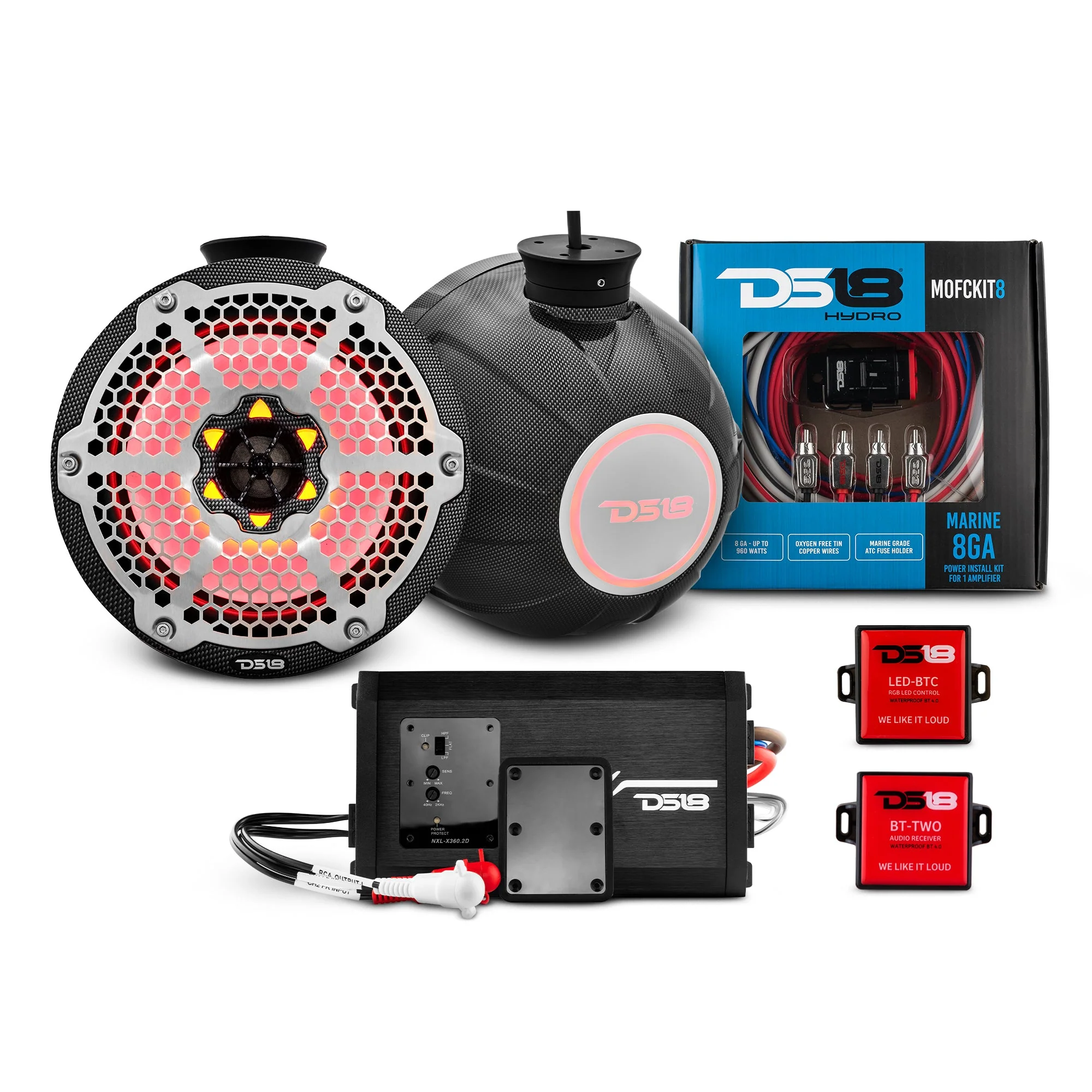 8" Compact Speaker Tower with Marine Amplifier, Installation Kit, and RGB LED Lights - Perfect Package for Jet Ski - Image 7