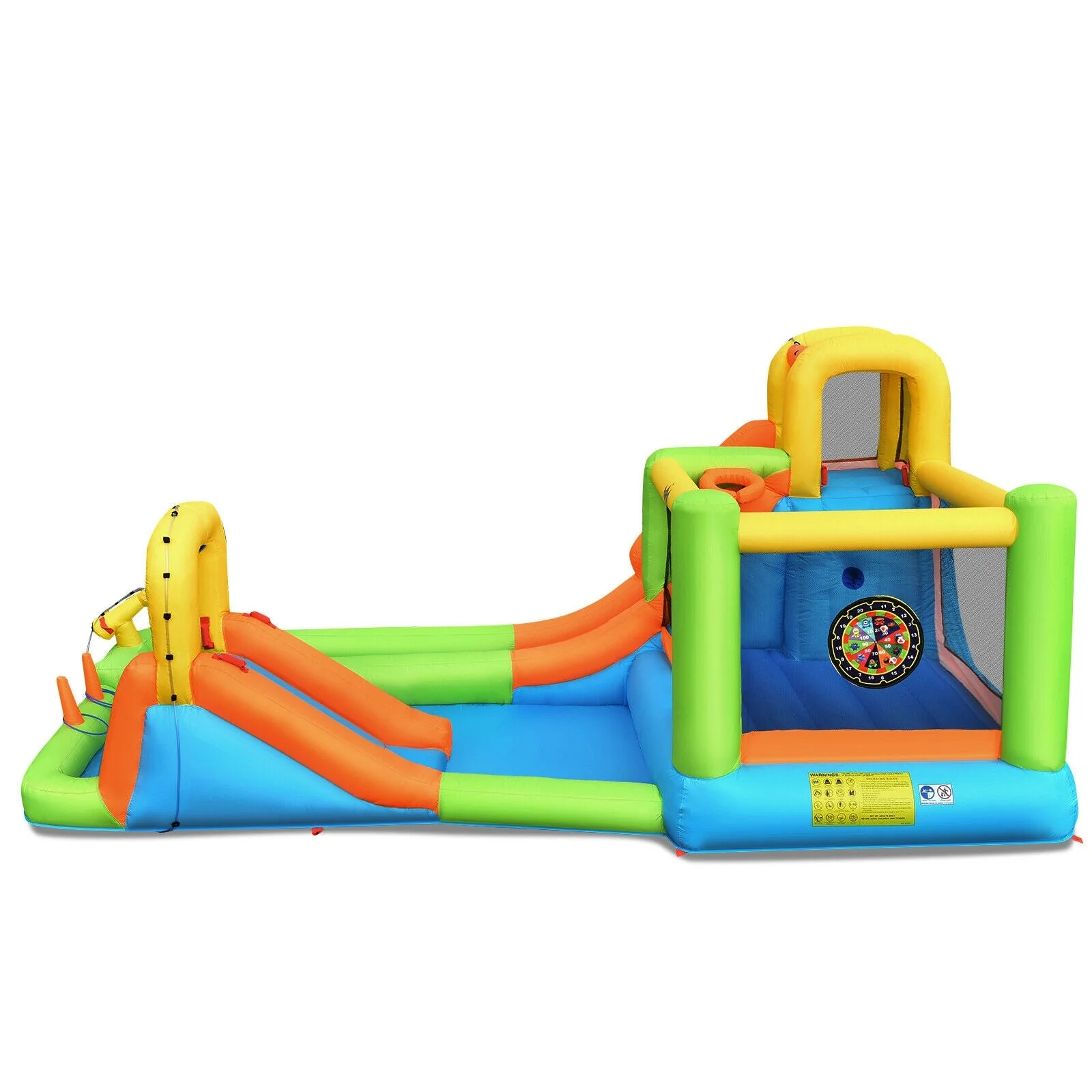 8-in-1 Inflatable Water Slide Bounce House with Splash Pool and 735W Blower - Image 4
