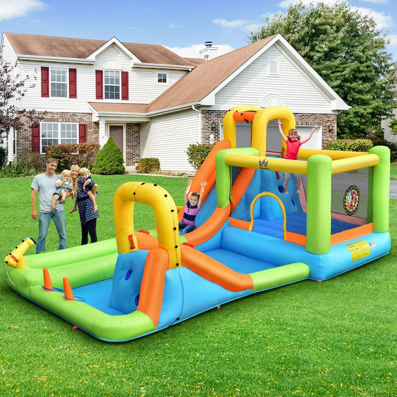 8 in 1 Inflatable Water Slide Park Bounce House Without Blower - Image 8