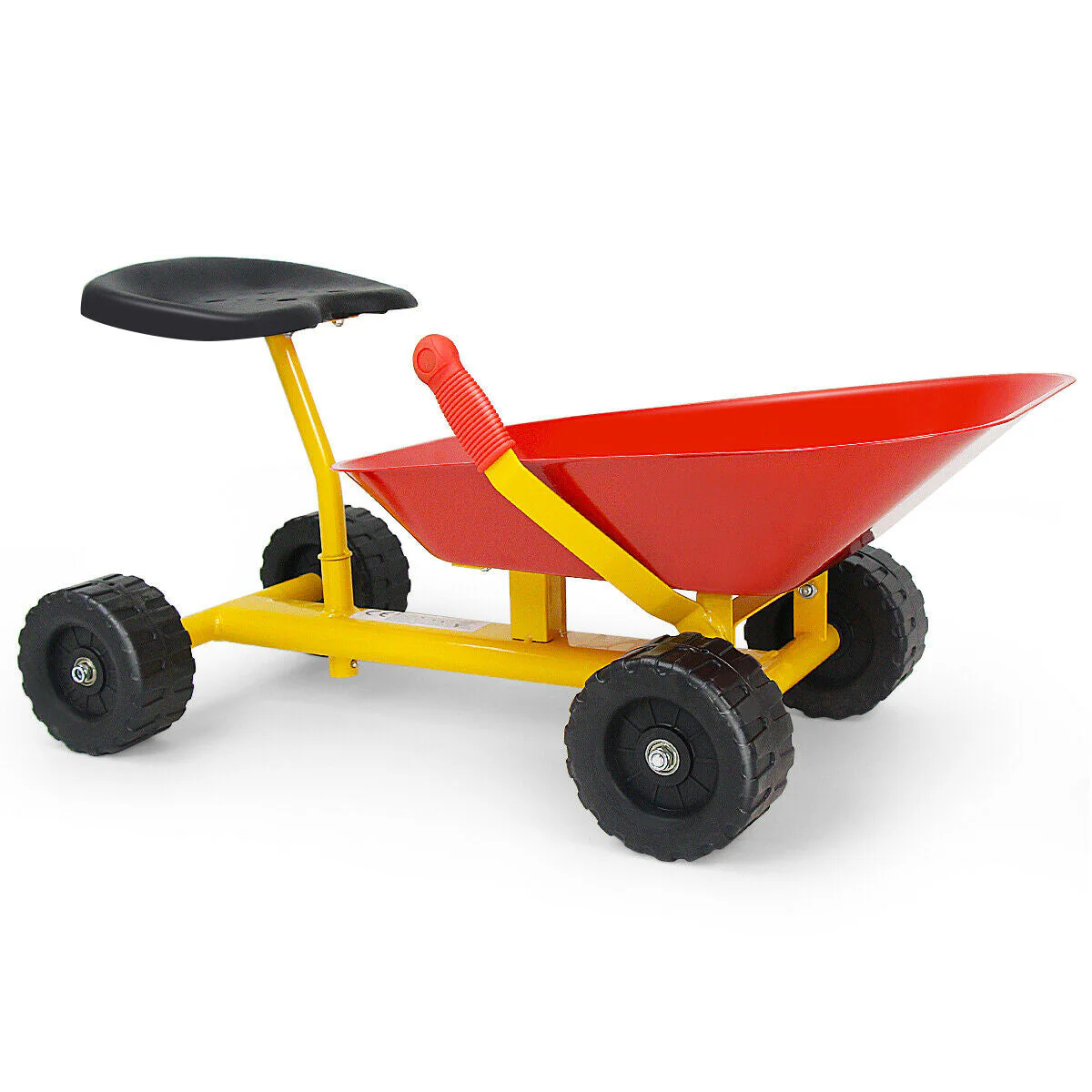 8 Inch Heavy Duty Kids Ride-on Sand Dumper with 4 Wheels-Red - Image 3