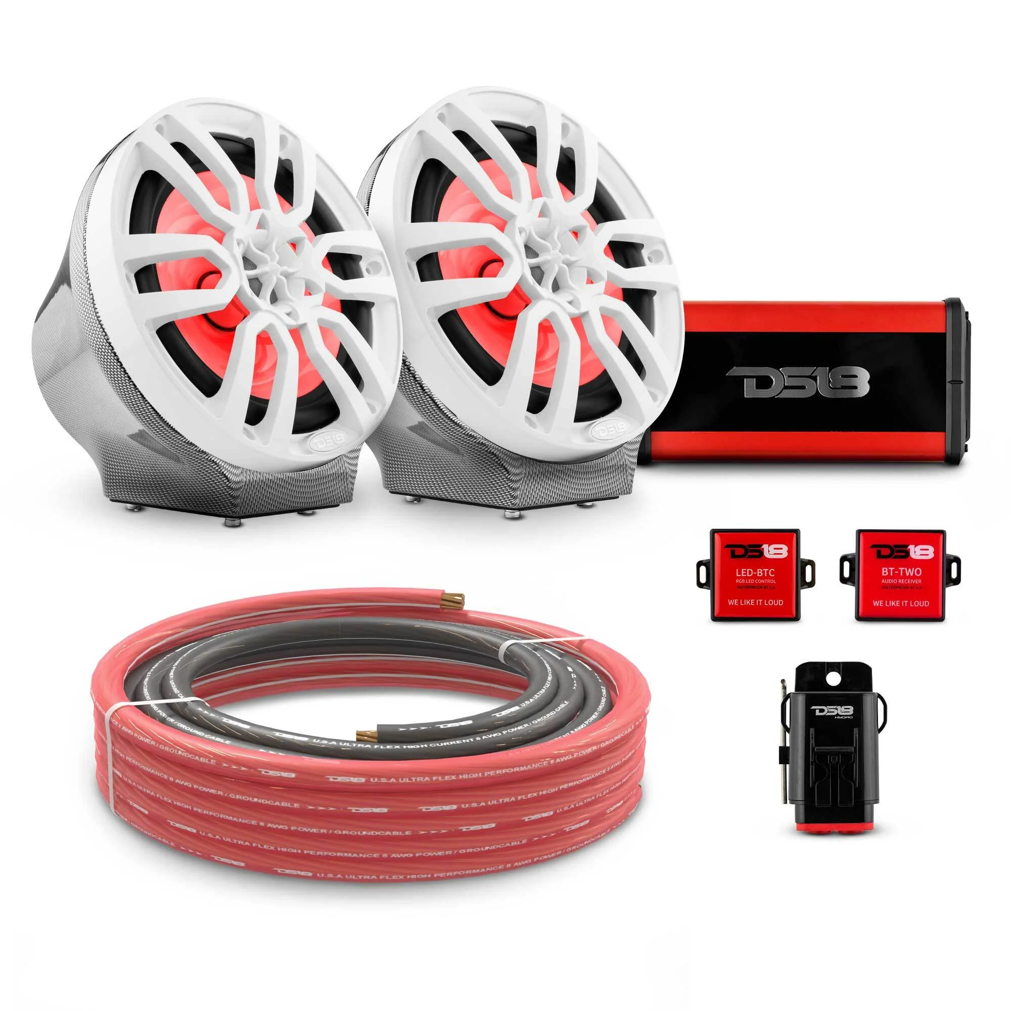 8" Loaded Flat Mount Speaker Pods with Amplifier, Installation Kit and RGB LED Lights, Package for Can-Am Spyder & Ryker - Image 20