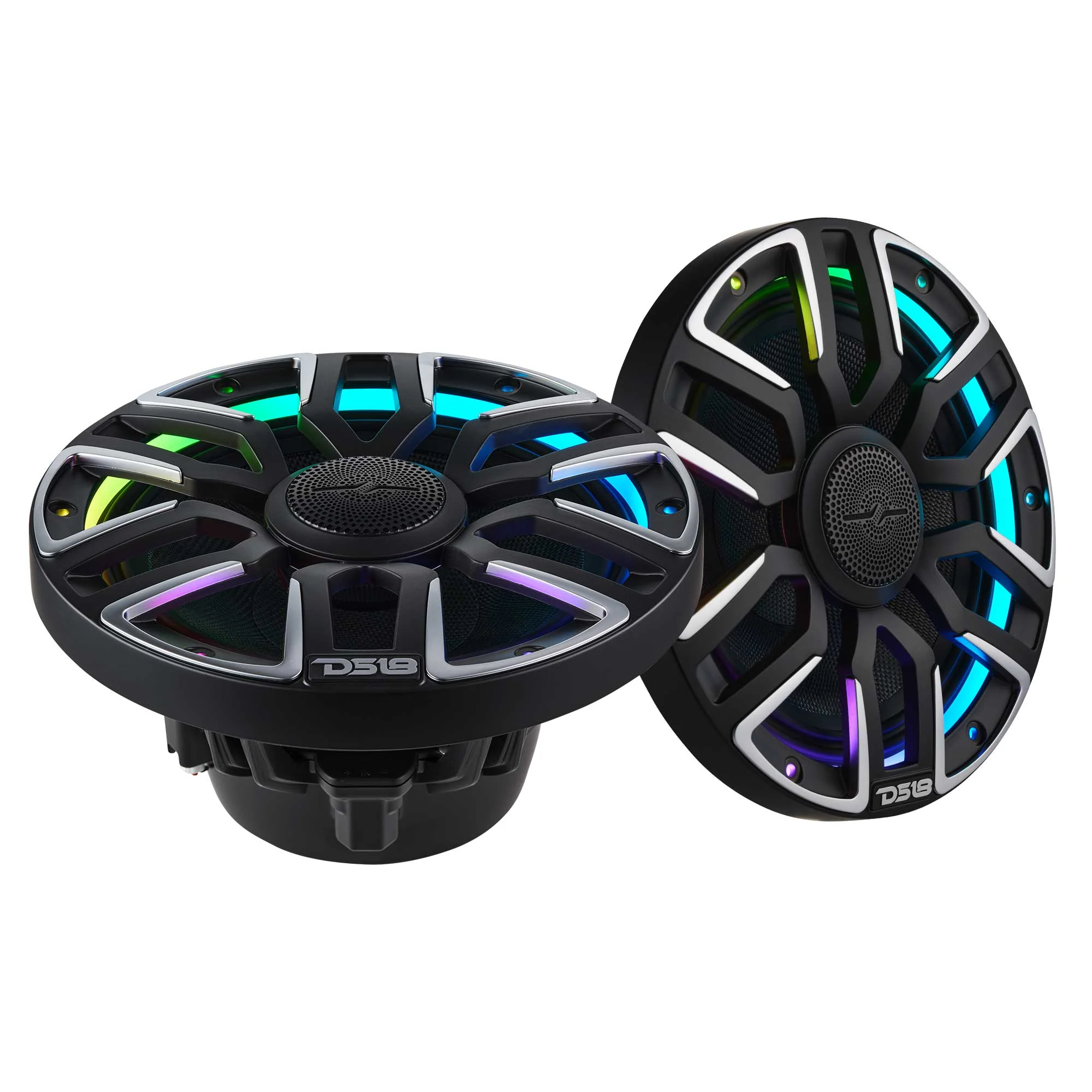 8” Marine Coaxial Speaker With Kevlar Cone, Bullet Tweeter, Neodymium Magnet, and Digital LED Lights | 200W RMS 4-Ohm - Image 2