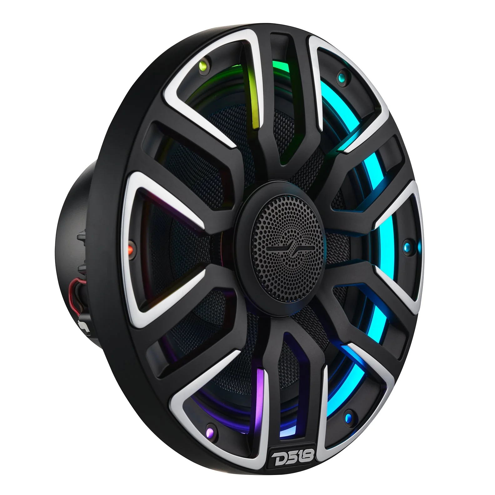 8” Marine Coaxial Speaker With Kevlar Cone, Bullet Tweeter, Neodymium Magnet, and Digital LED Lights | 200W RMS 4-Ohm - Image 3