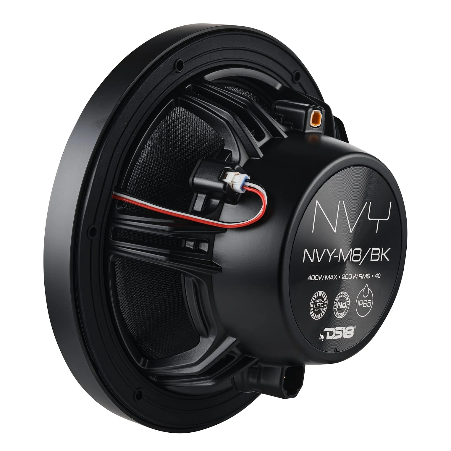 8” Marine Coaxial Speaker With Kevlar Cone, Bullet Tweeter, Neodymium Magnet, and Digital LED Lights | 200W RMS 4-Ohm - Image 7