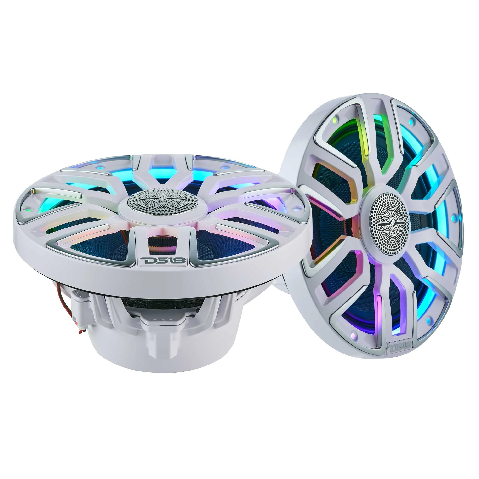 8” Marine Coaxial Speaker With Kevlar Cone, Bullet Tweeter, Neodymium Magnet, and Digital LED Lights | 200W RMS 4-Ohm - Image 2