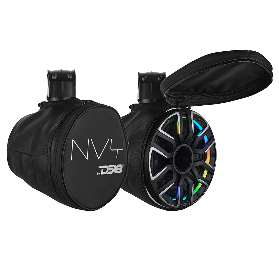 8” Marine Short Tower Speaker With Neodymium Magnet, Kevlar Cone, Compression Driver And Digital LED Lights | 200W RMS 4-Ohm - Image 9