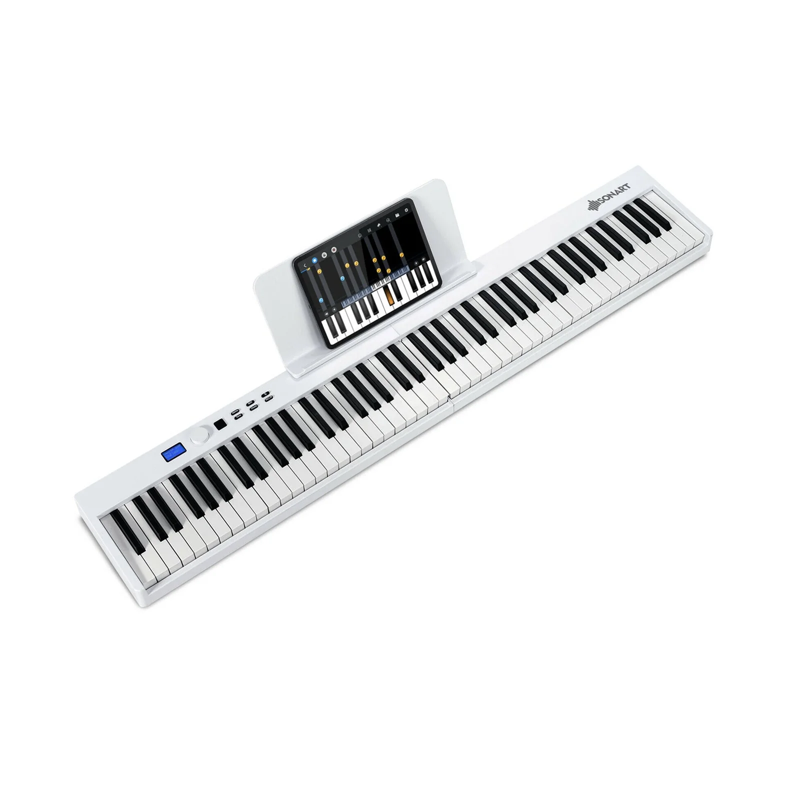 88-Key Foldable Digital Piano with MIDI and Wireless BT-White - Image 2