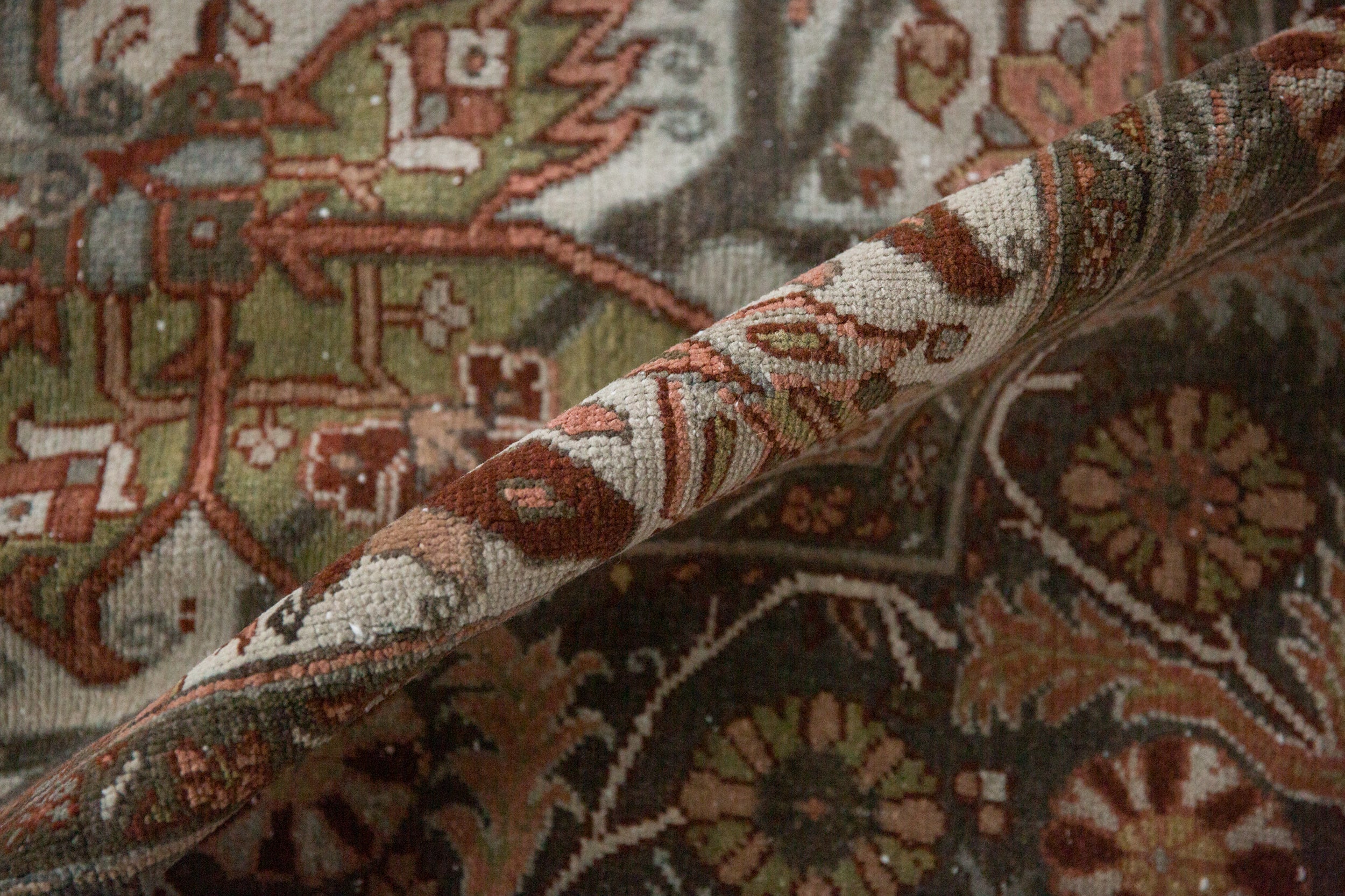 8x11.5 Vintage Distressed Ahar Carpet - Image 12