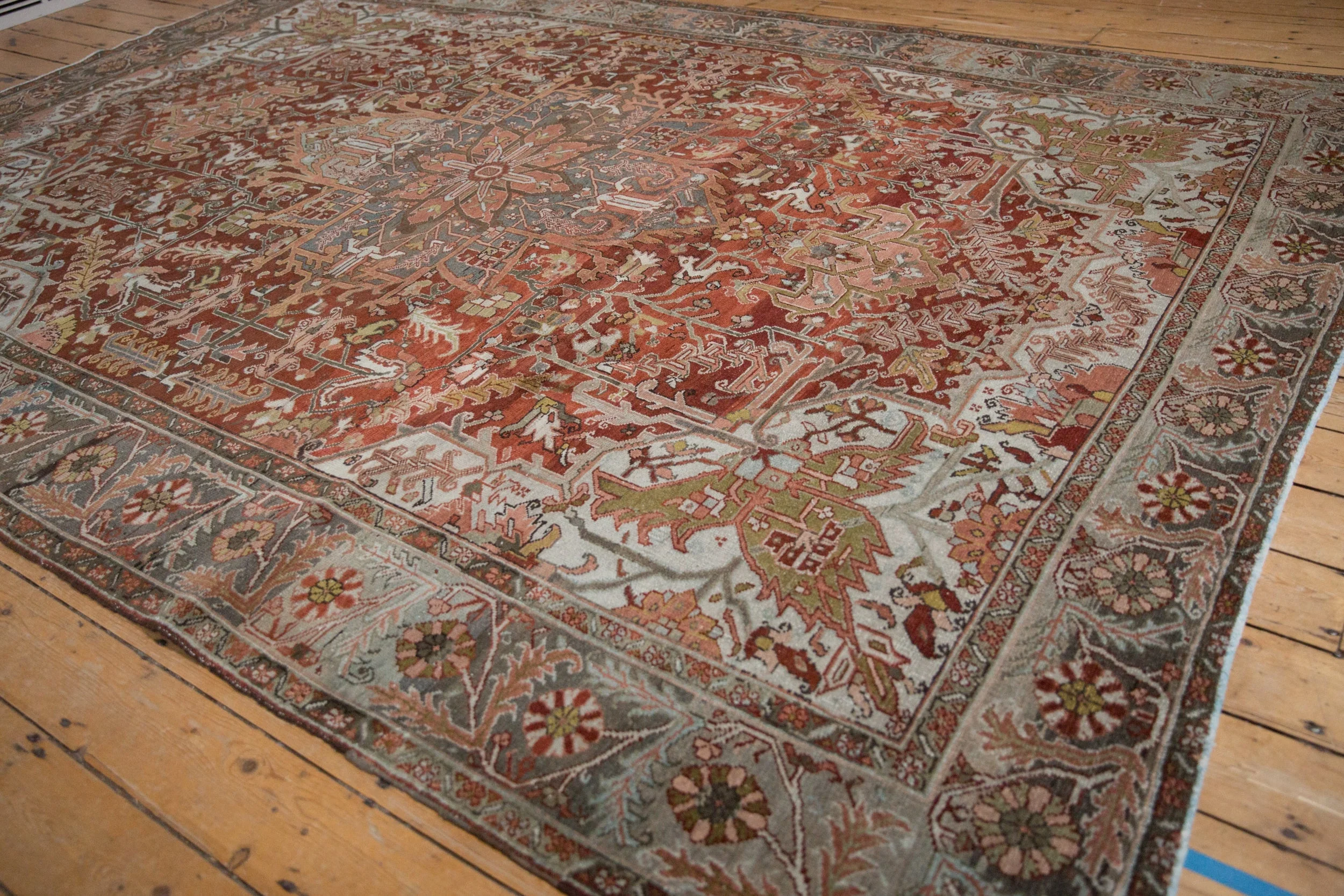 8x11.5 Vintage Distressed Ahar Carpet - Image 4