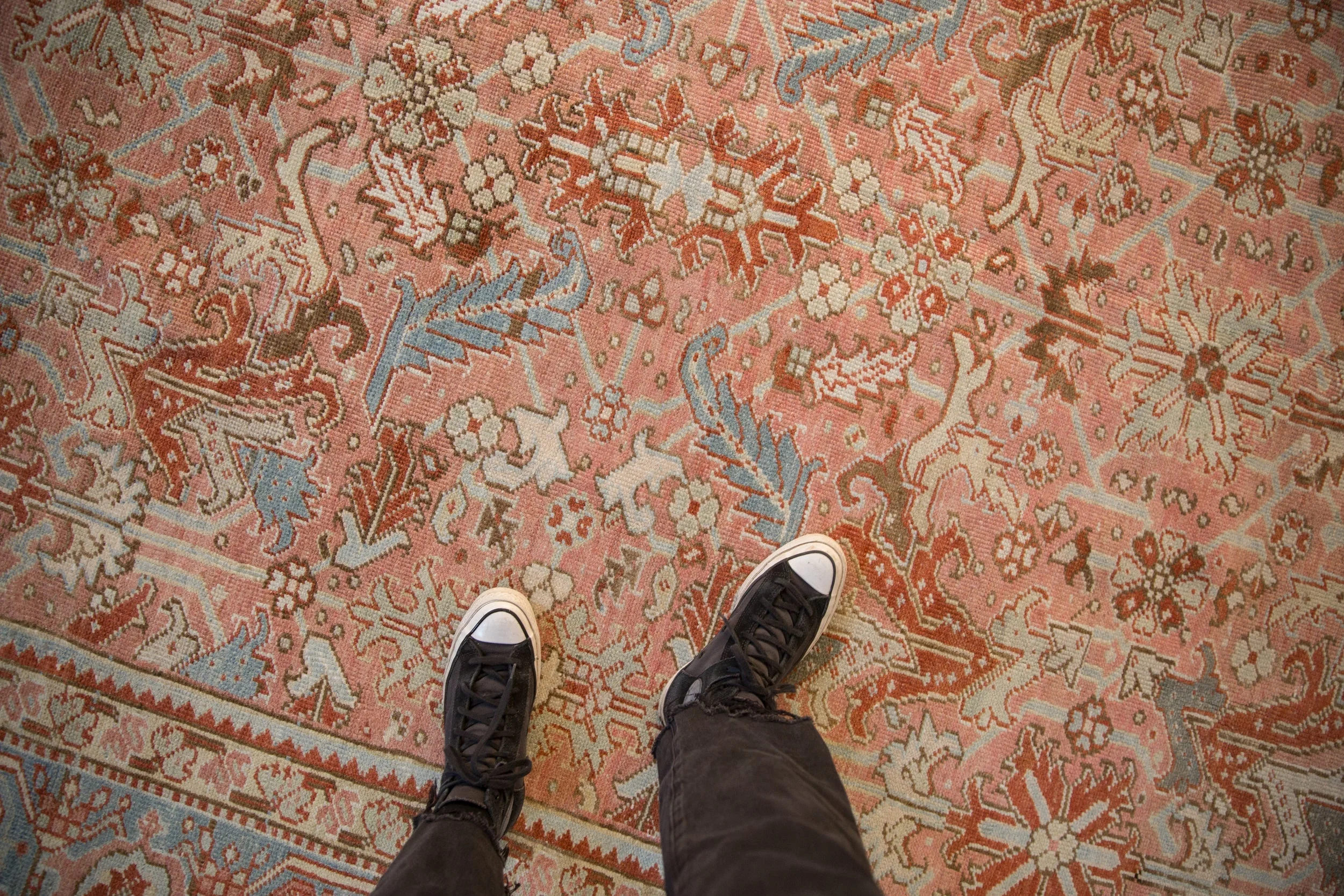 8x11 Vintage Distressed Heriz Carpet - Image 2