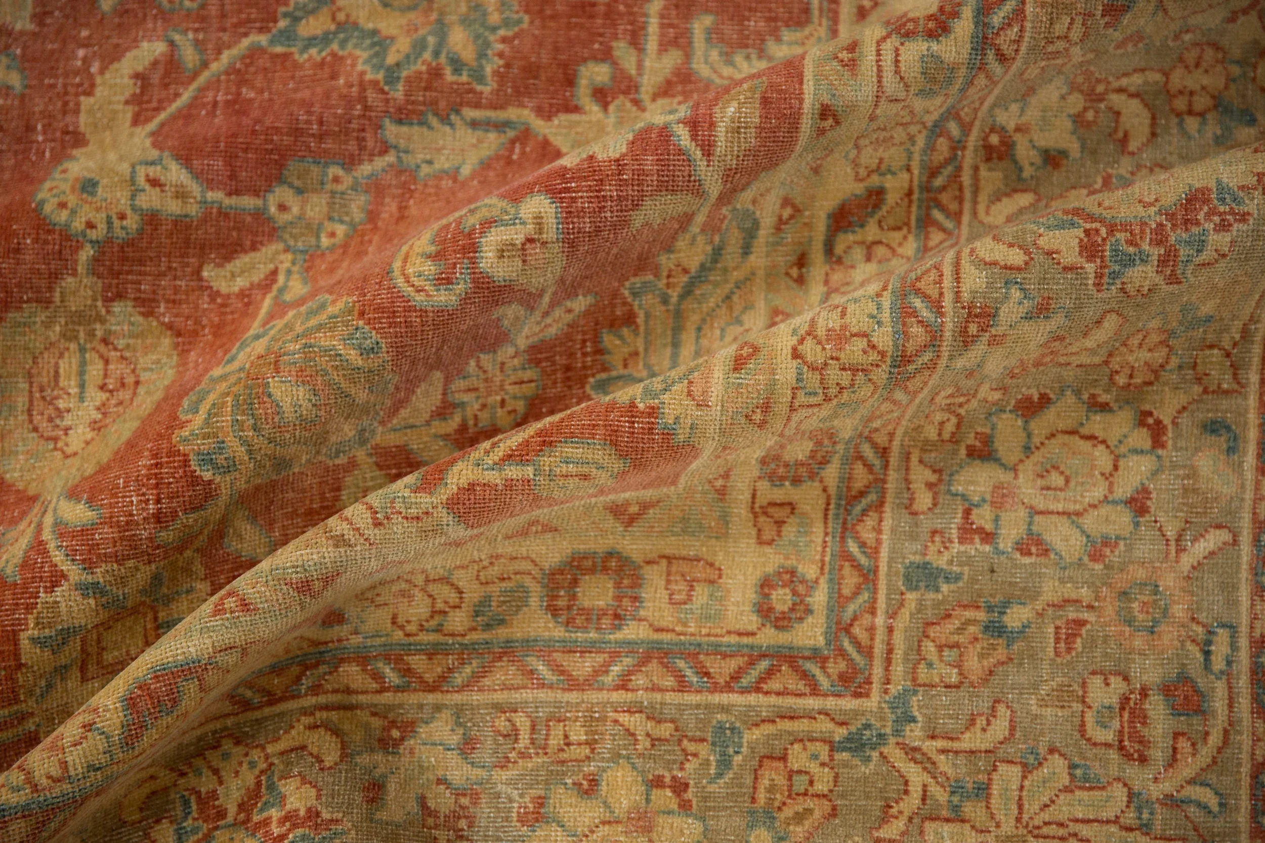 8x11 Vintage Distressed Kashan Carpet - Image 9