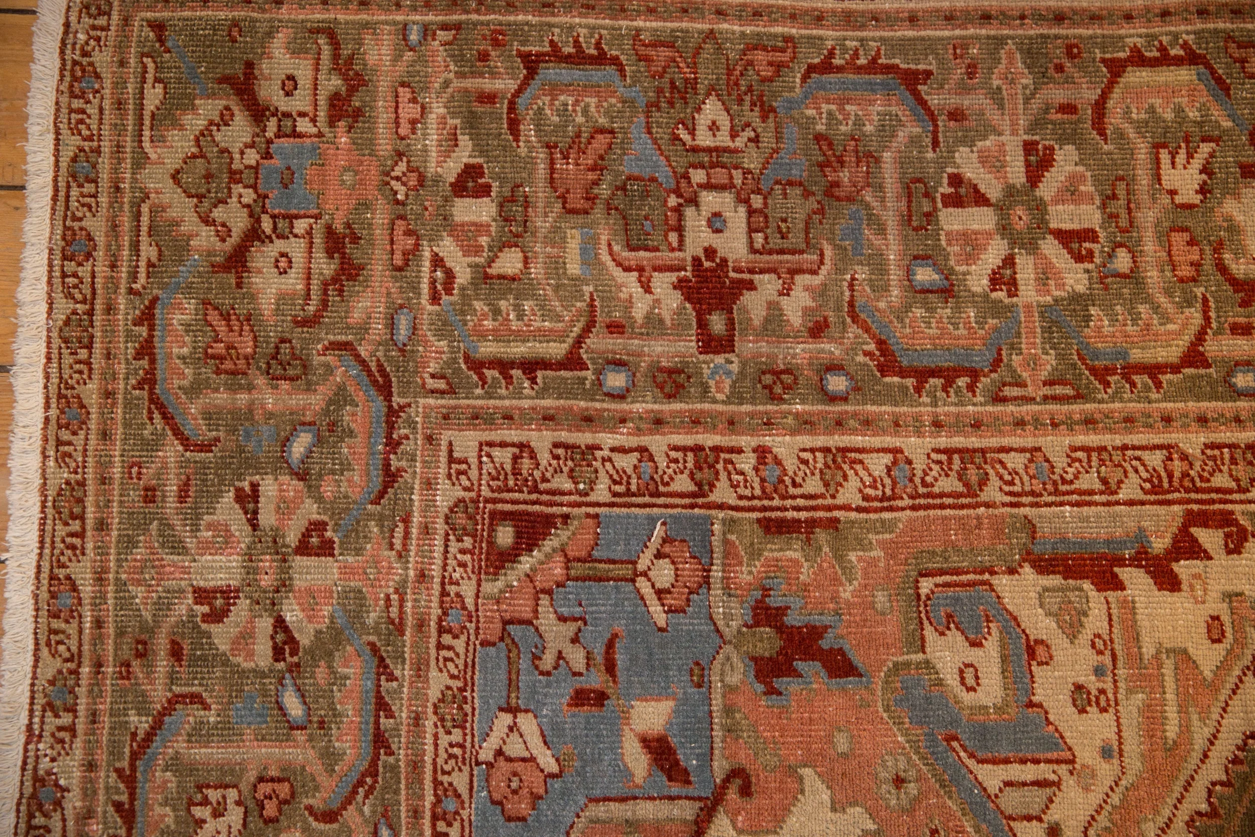 9.5x13 Vintage Distressed Heriz Carpet - Image 3