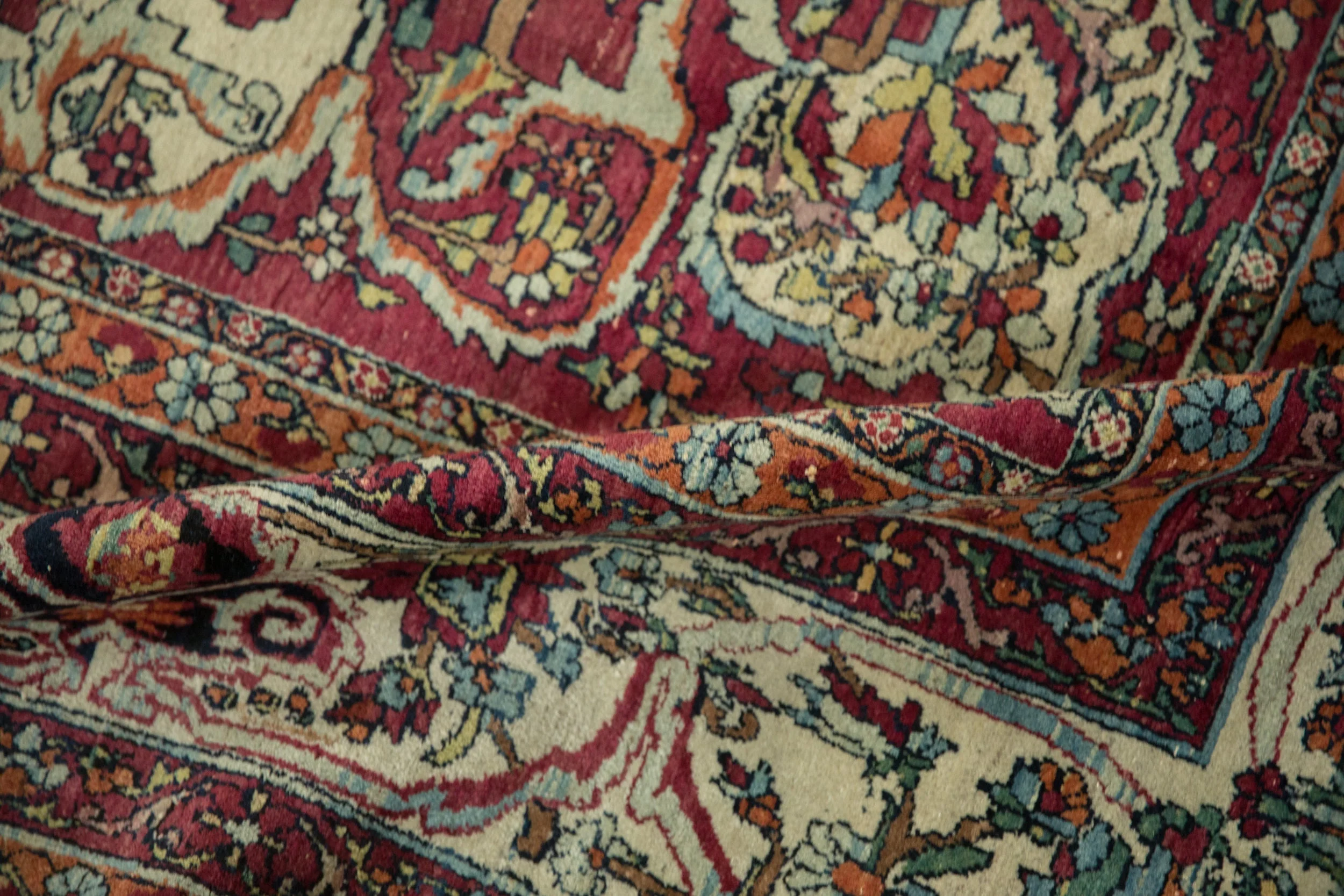 9x10 Antique Fine Kerman Square Carpet - Image 12