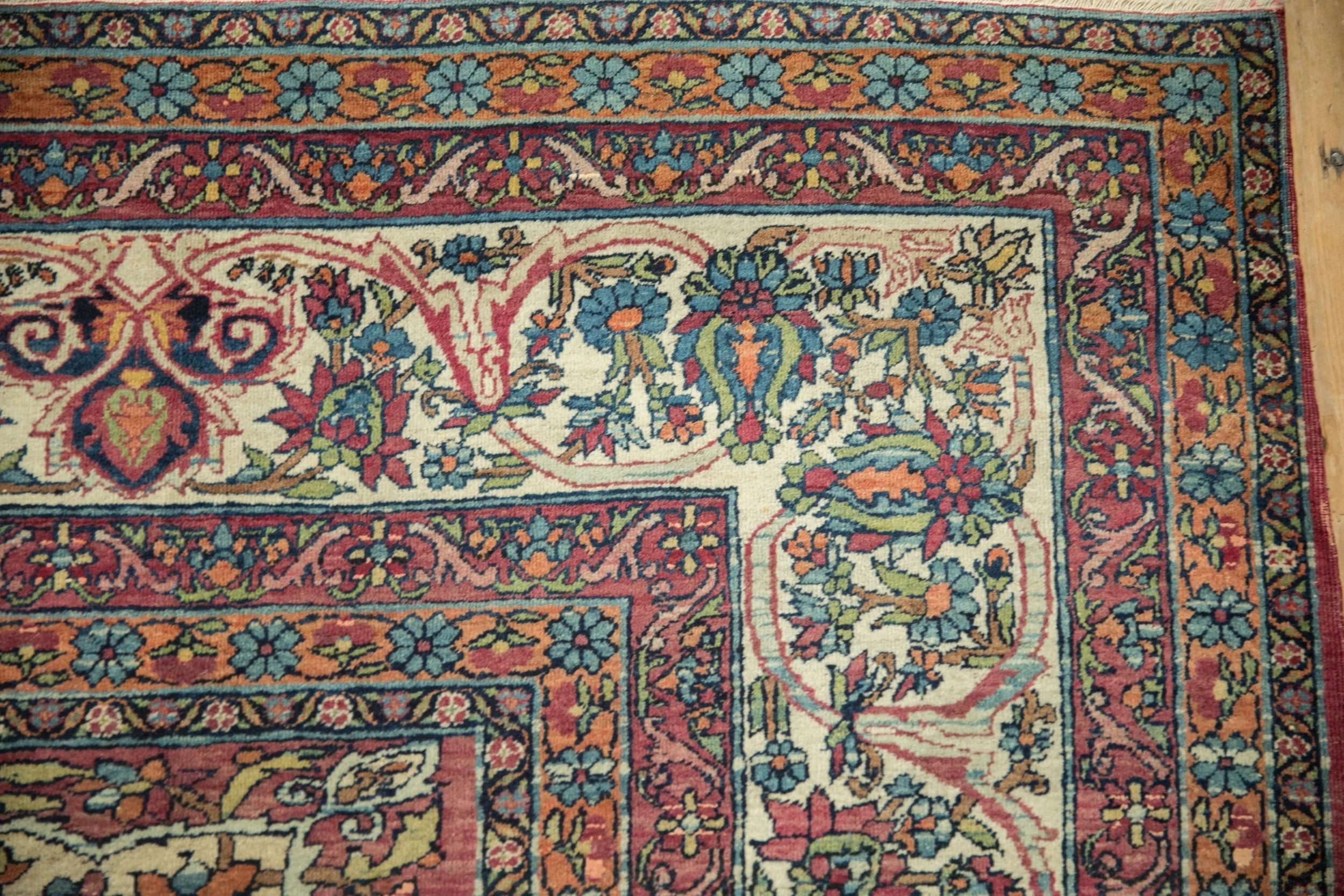 9x10 Antique Fine Kerman Square Carpet - Image 3