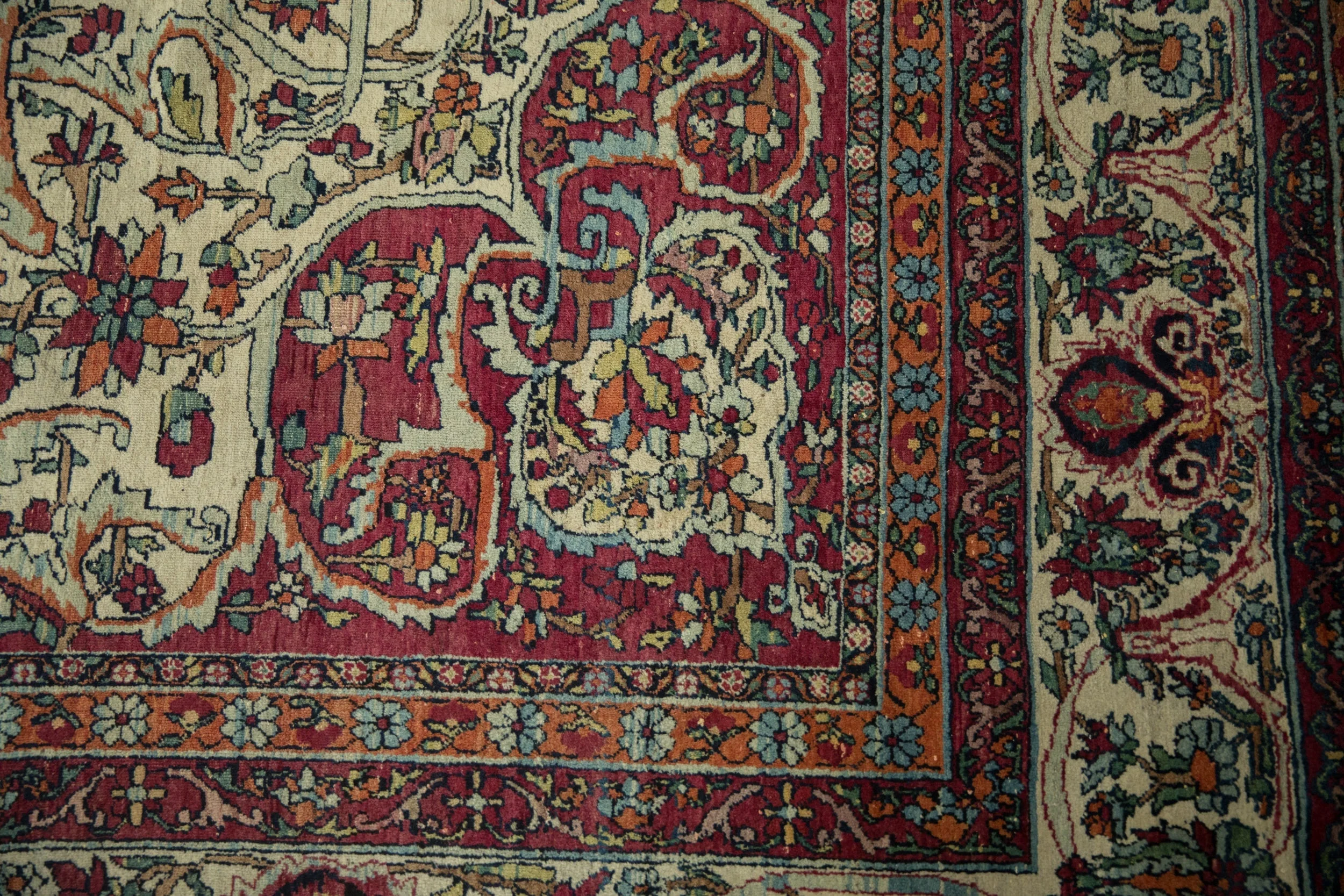 9x10 Antique Fine Kerman Square Carpet - Image 8