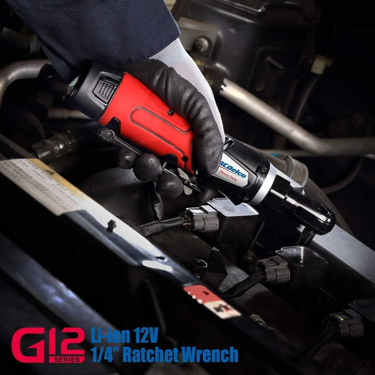 ACDelco ARW1209-K9 G12 Series 12V Lithium-Ion Battery And Charger Cordless 1/4” & 3/8” Ratchet Wrench Combo Tool Kit with Canvas Bag - Image 8