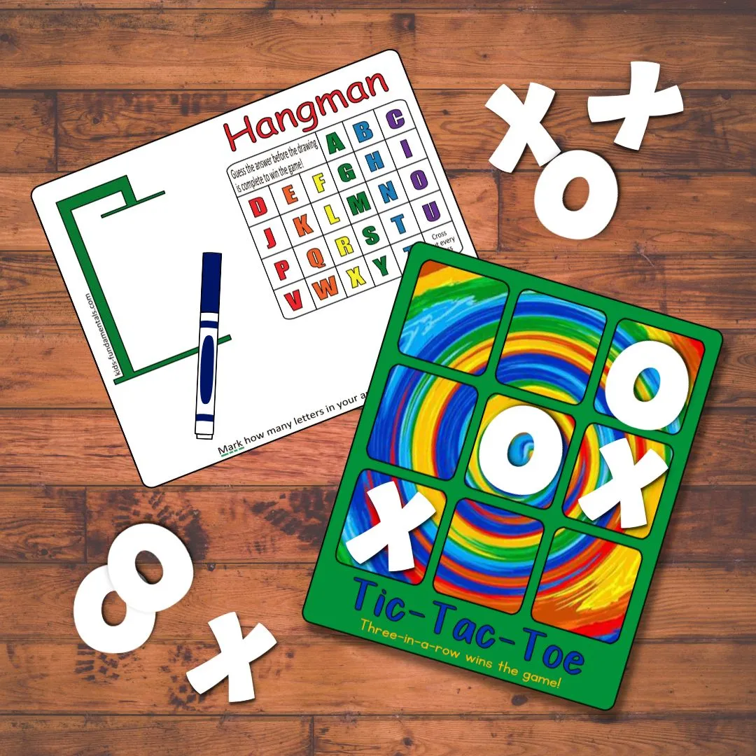 Acrylic Tic Tac Toe & Hangman Board Game - Double-sided - Image 2