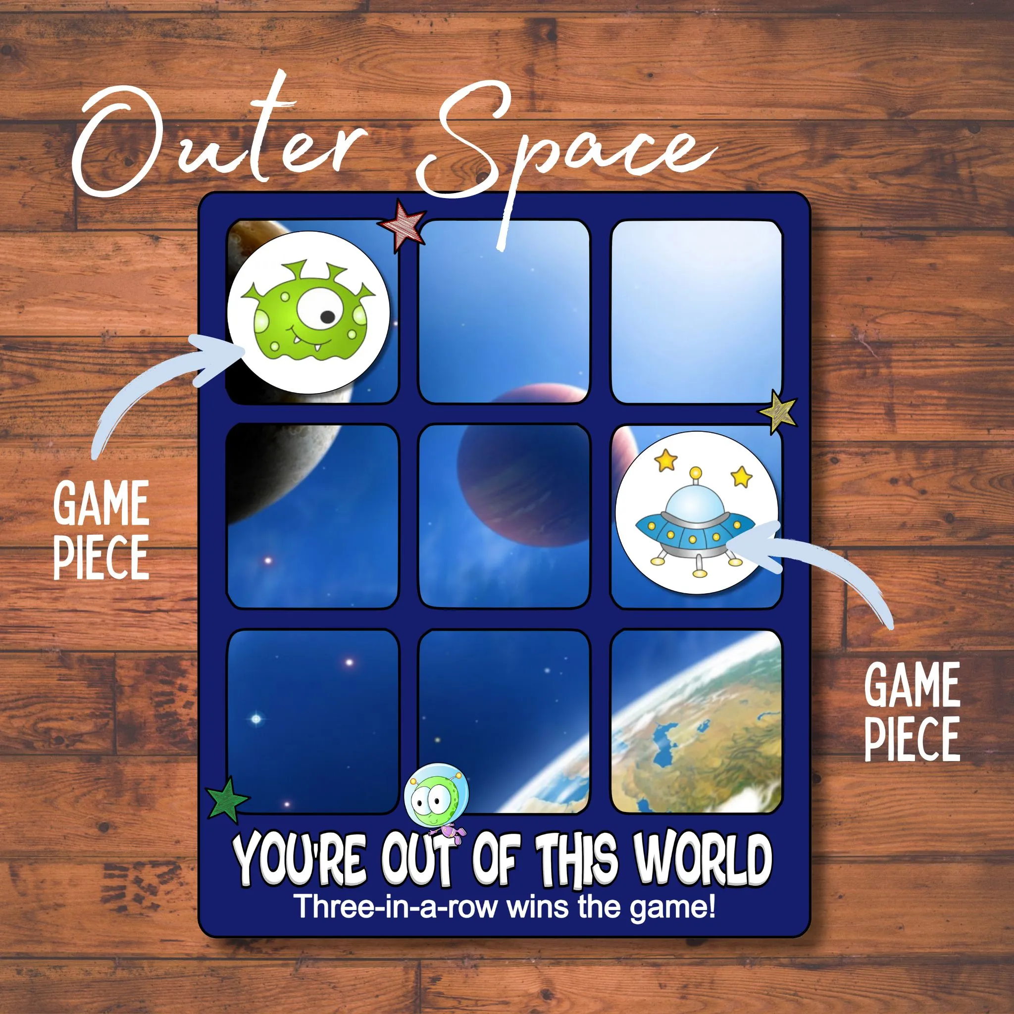Acrylic Tic Tac Toe & Hangman Board Game - Double-sided - Image 7