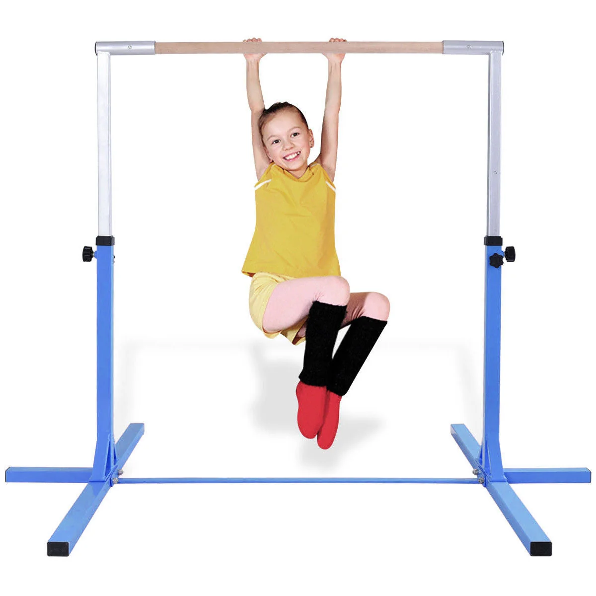 Adjustable Gymnastics Horizontal Bar for Kids-Blue - Image 6