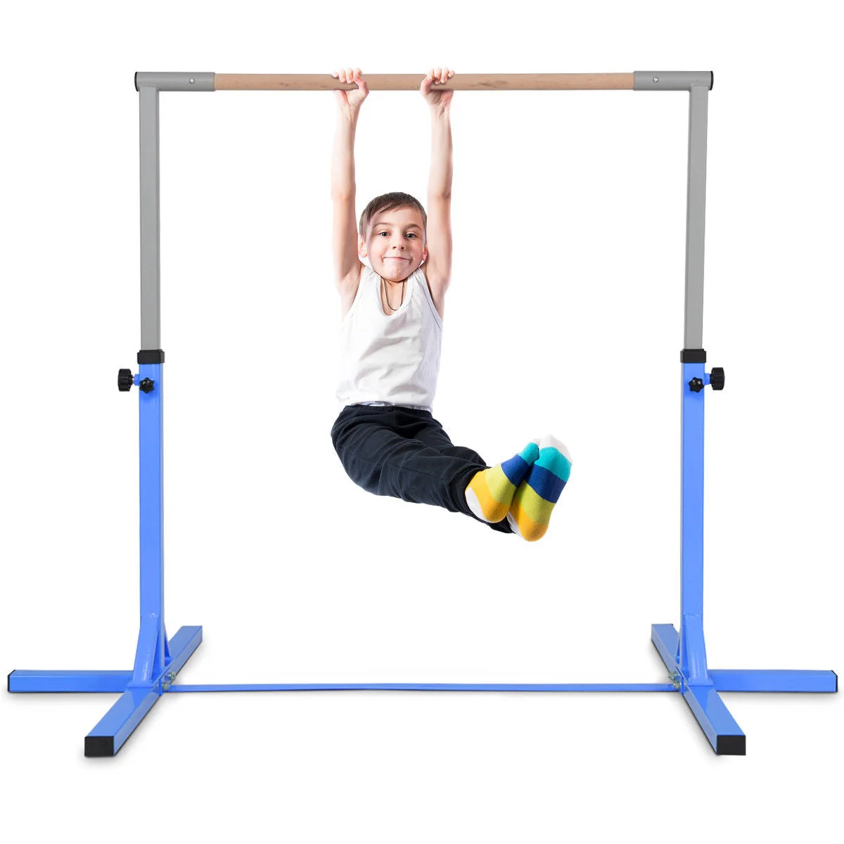 Adjustable Gymnastics Horizontal Bar for Kids-Blue - Image 8