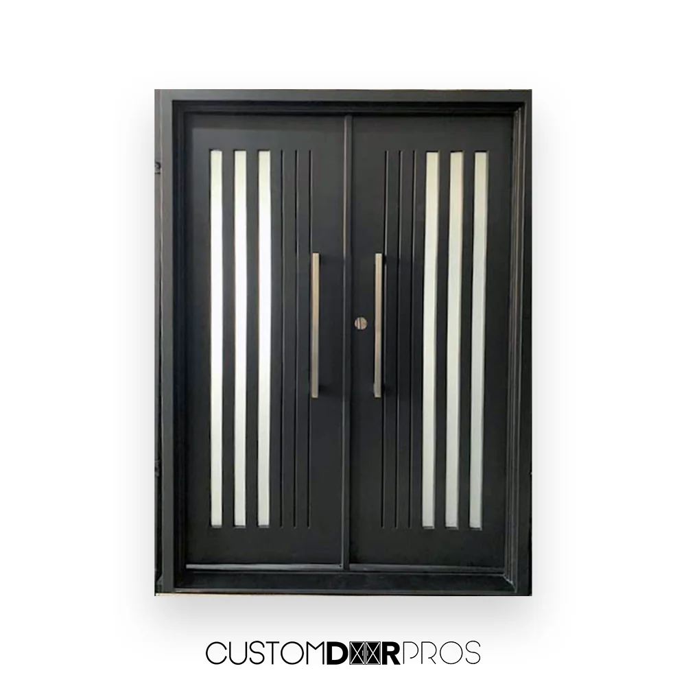 Alta double doors with slim frosted glass - Image 4