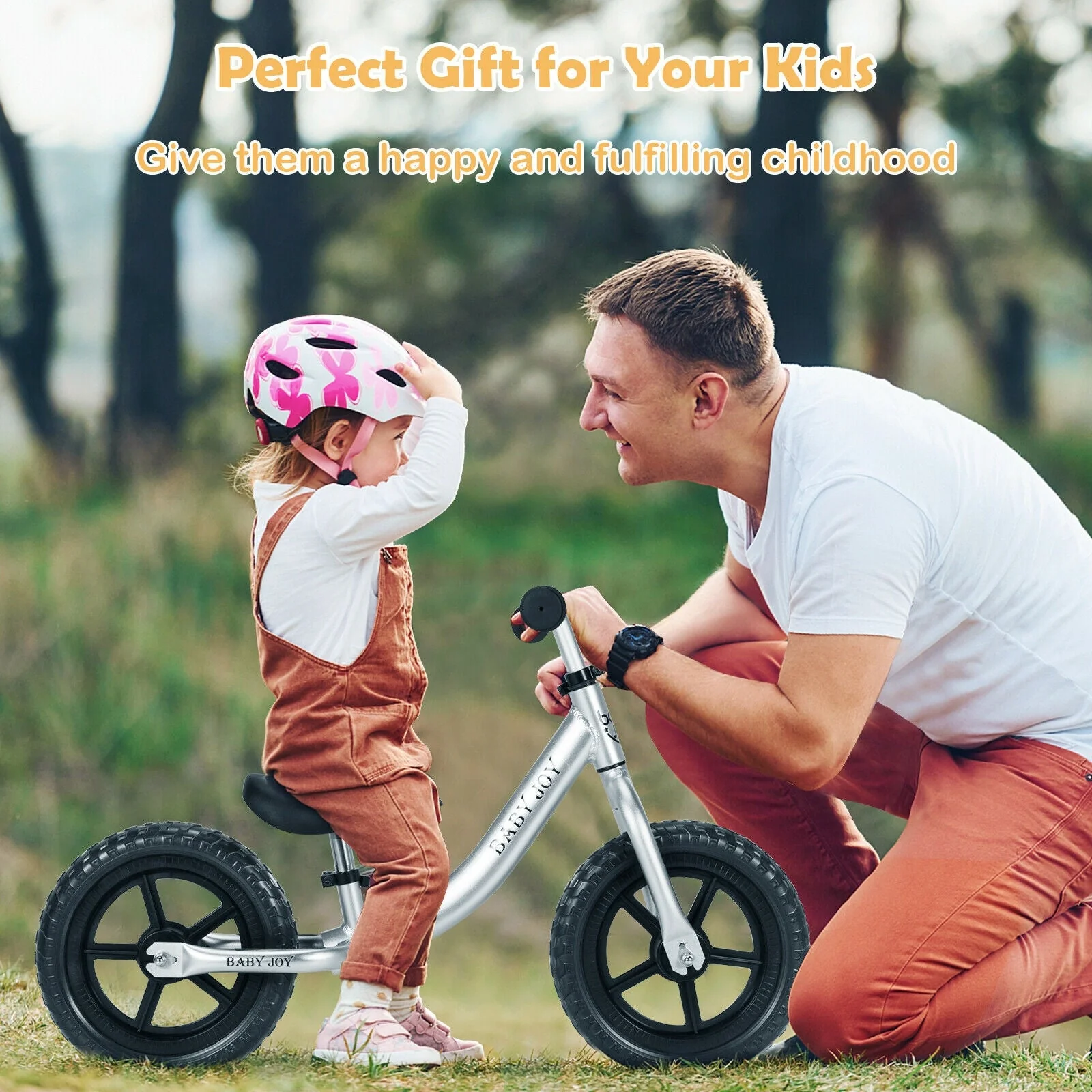 Aluminum Adjustable No Pedal Balance Bike for Kids-Black - Image 7