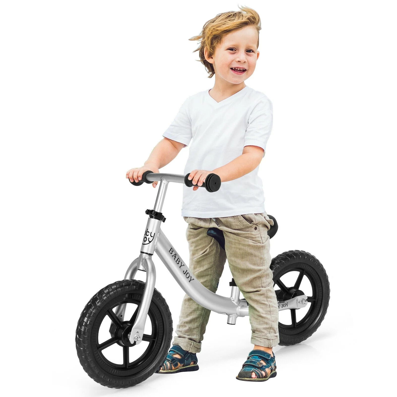 Aluminum Adjustable No Pedal Balance Bike for Kids-Black - Image 8