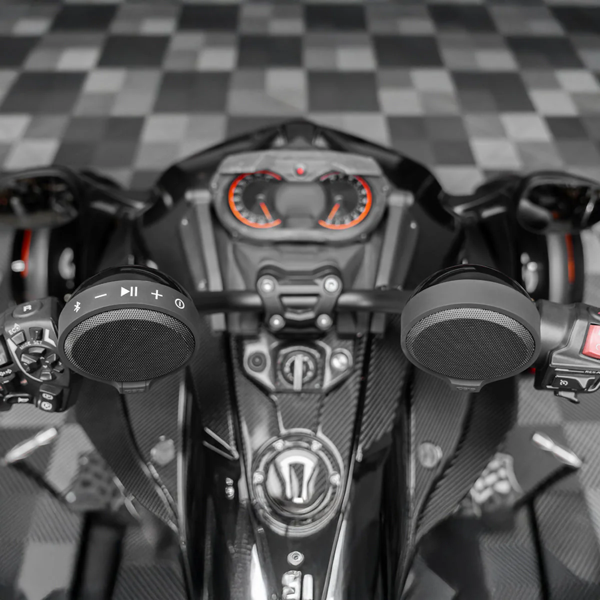 Amplified Handlebar Mounted Bluetooth Speaker System for Can-Am Ryker & Spyder Motorcycles - Image 2