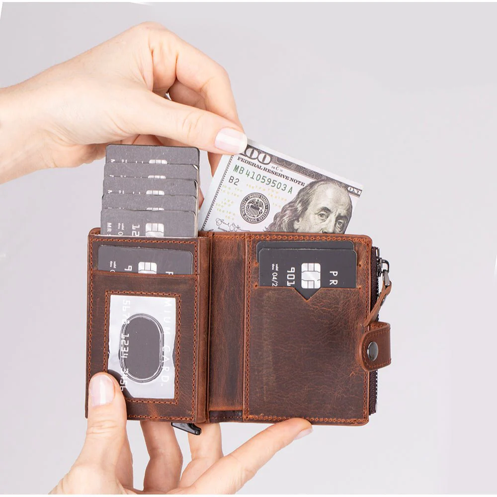 Andalusia Genuine Leather Pop-Up Cardholder with RFID Protection - Image 10