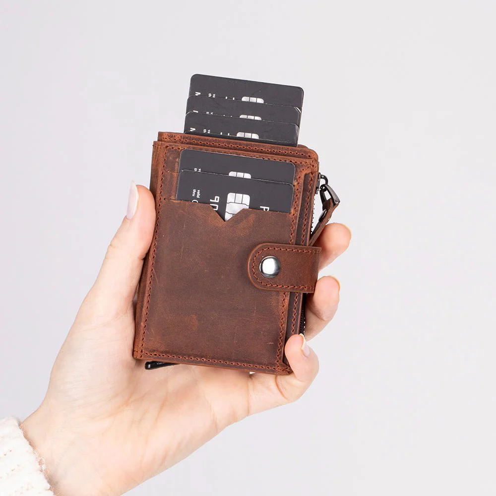 Andalusia Genuine Leather Pop-Up Cardholder with RFID Protection - Image 11